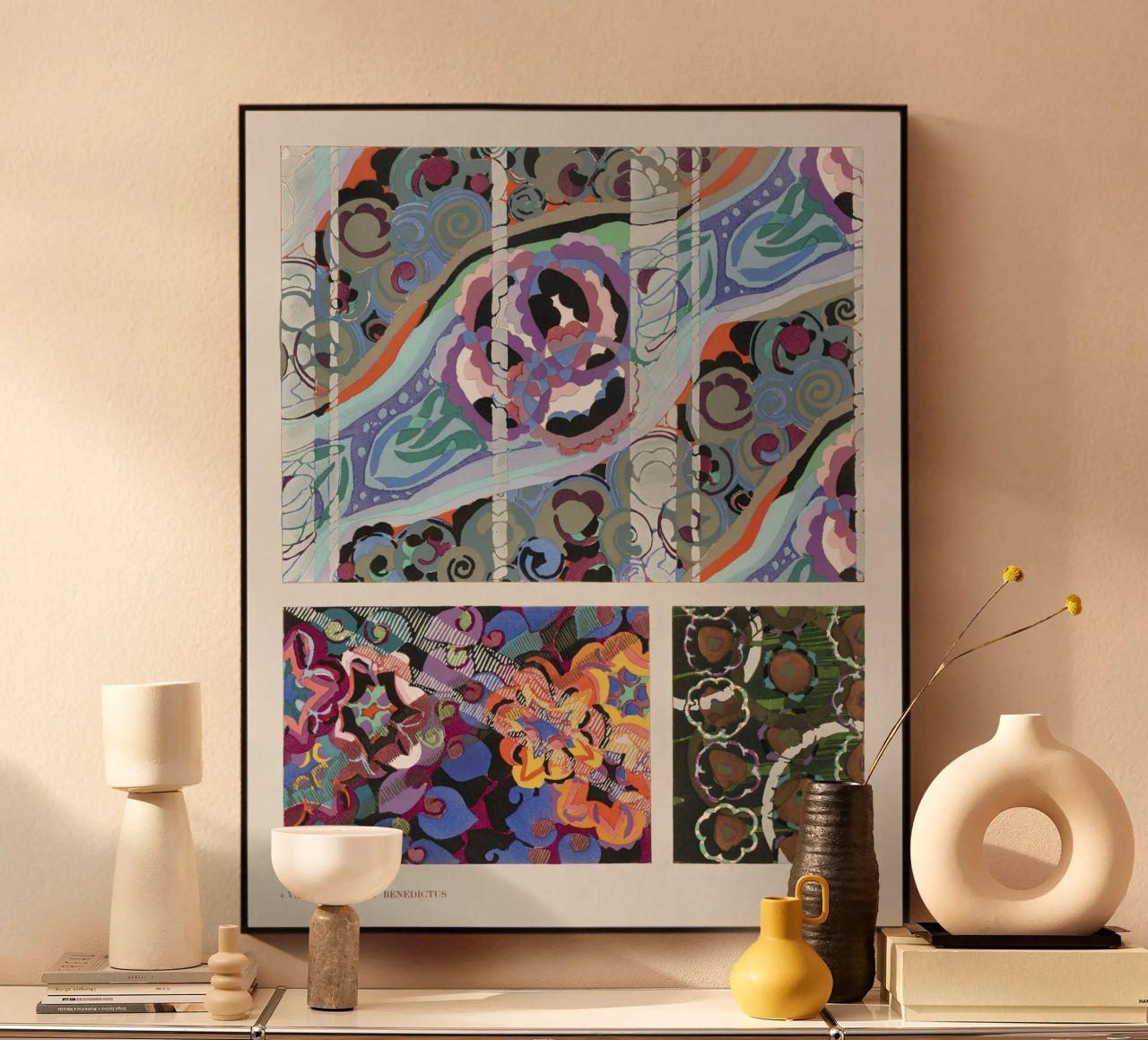Édouard Bénédictus "Variations" - Art Deco Pattern Print alu-dibond by NorwesClub