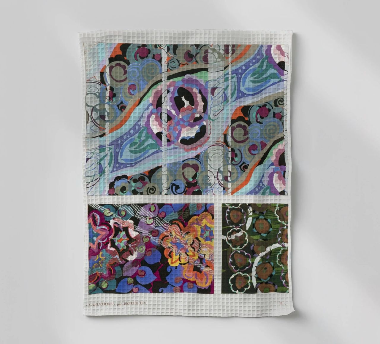 Édouard Bénédictus "Variations" - Art Deco Pattern Print tea towel by NorwesClub