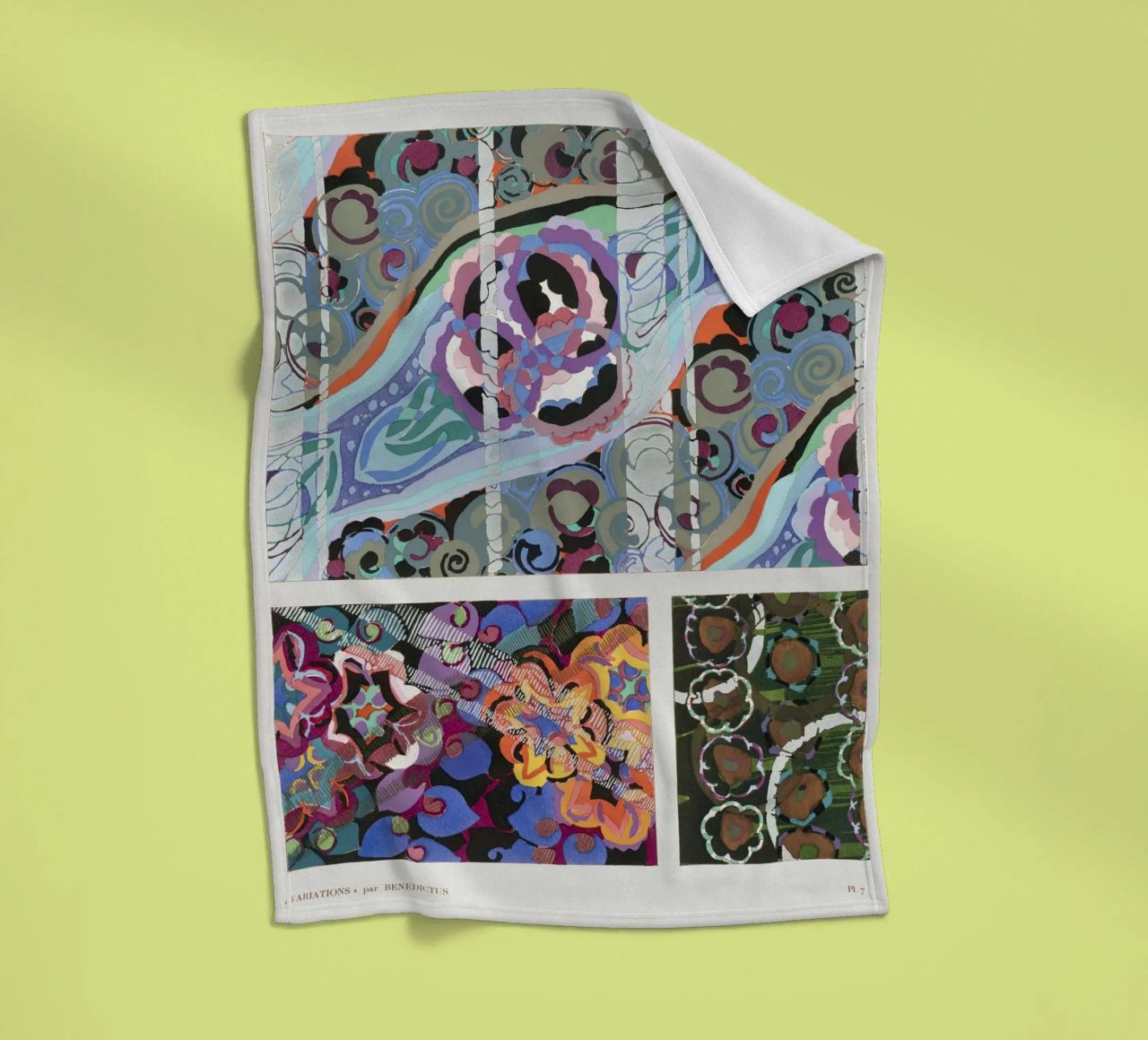 Édouard Bénédictus "Variations" - Art Deco Pattern Print fleece blanket by NorwesClub