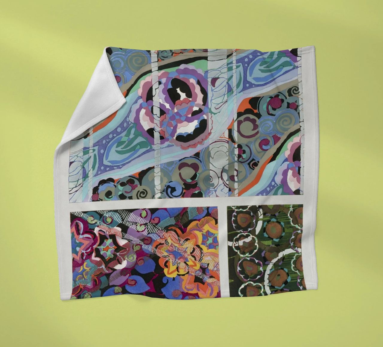 Édouard Bénédictus "Variations" - Art Deco Pattern Print fleece blanket by NorwesClub