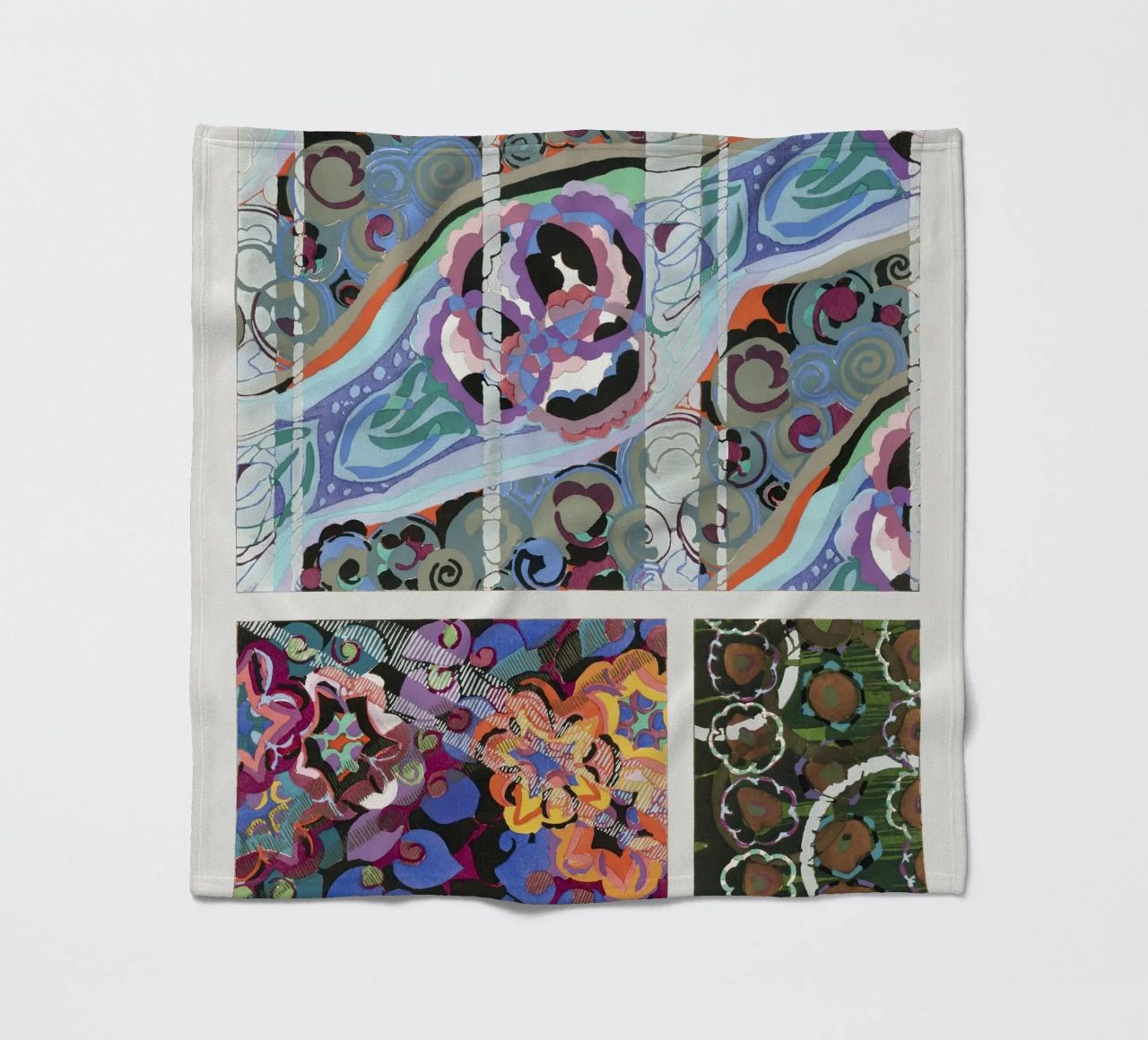 Édouard Bénédictus "Variations" - Art Deco Pattern Print fleece blanket by NorwesClub