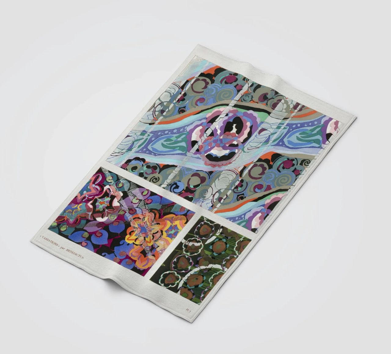 Édouard Bénédictus "Variations" - Art Deco Pattern Print fleece blanket by NorwesClub