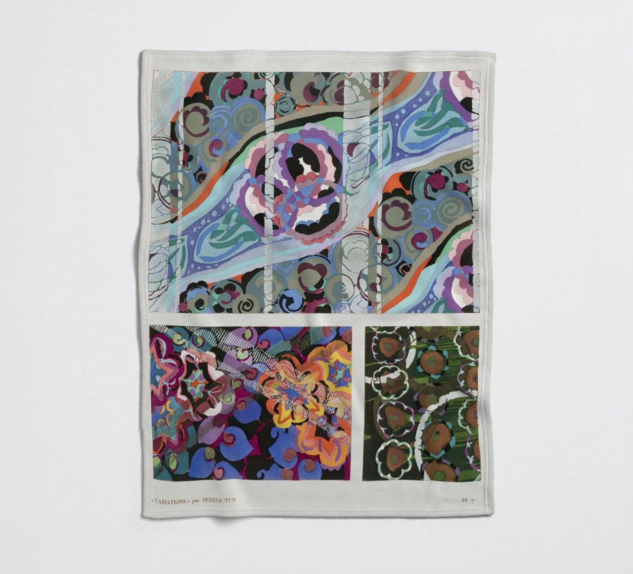 Édouard Bénédictus "Variations" - Art Deco Pattern Print fleece blanket by NorwesClub