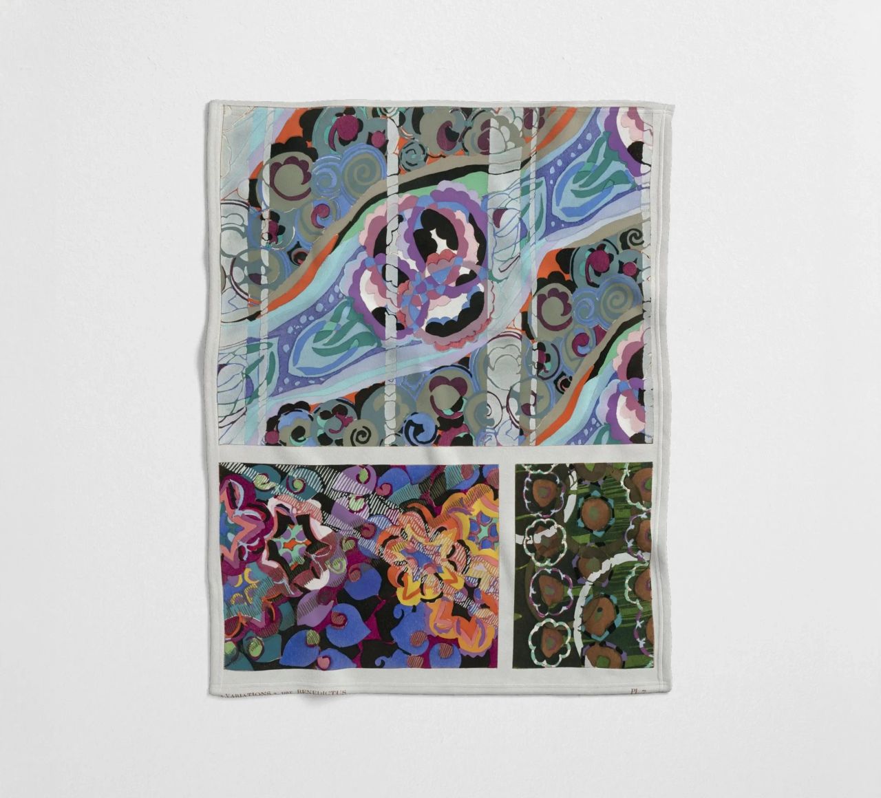 Édouard Bénédictus "Variations" - Art Deco Pattern Print fleece blanket by NorwesClub