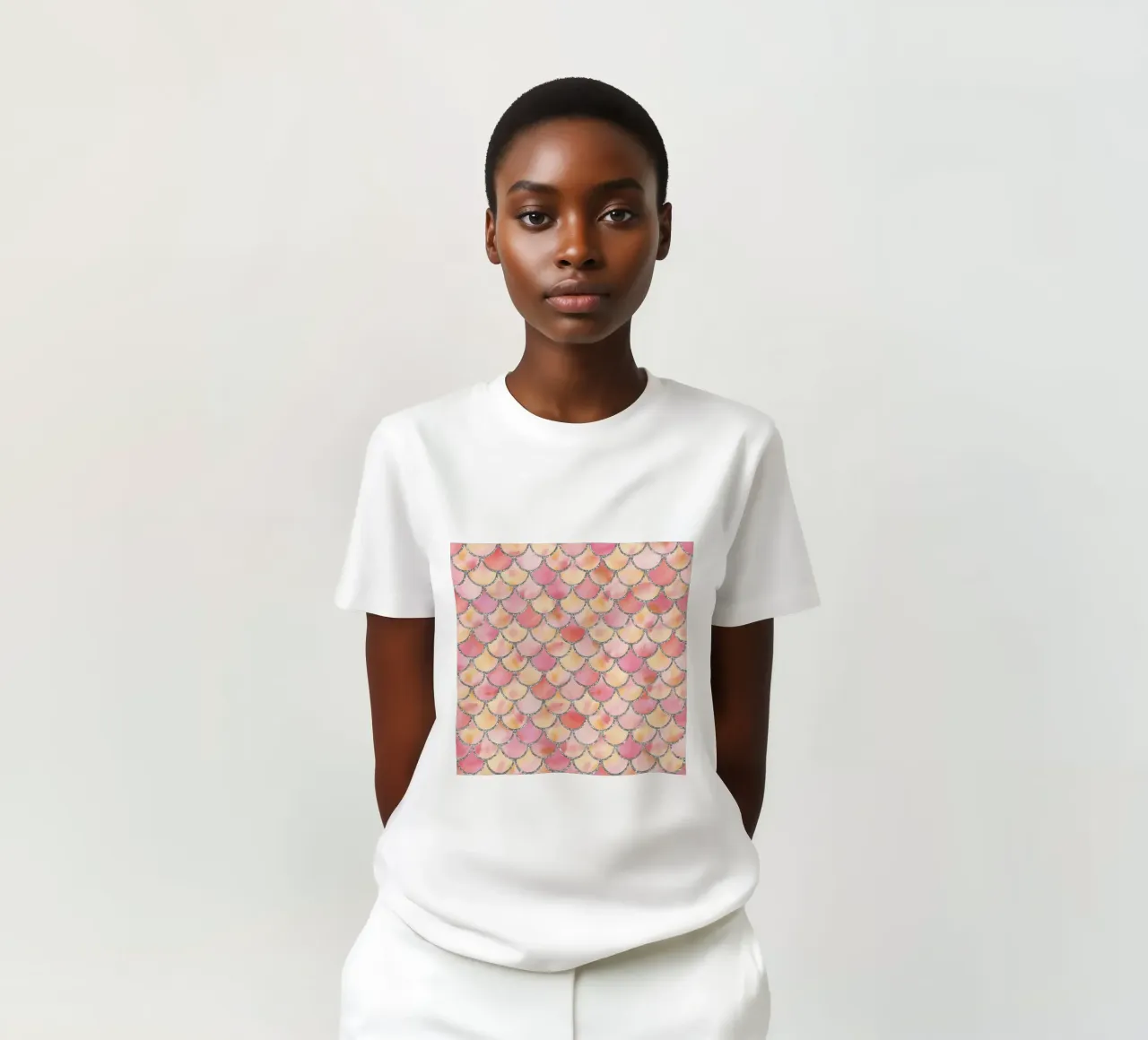 Scaglie di sirena in rosa confetto t-shirt da Happy Littles