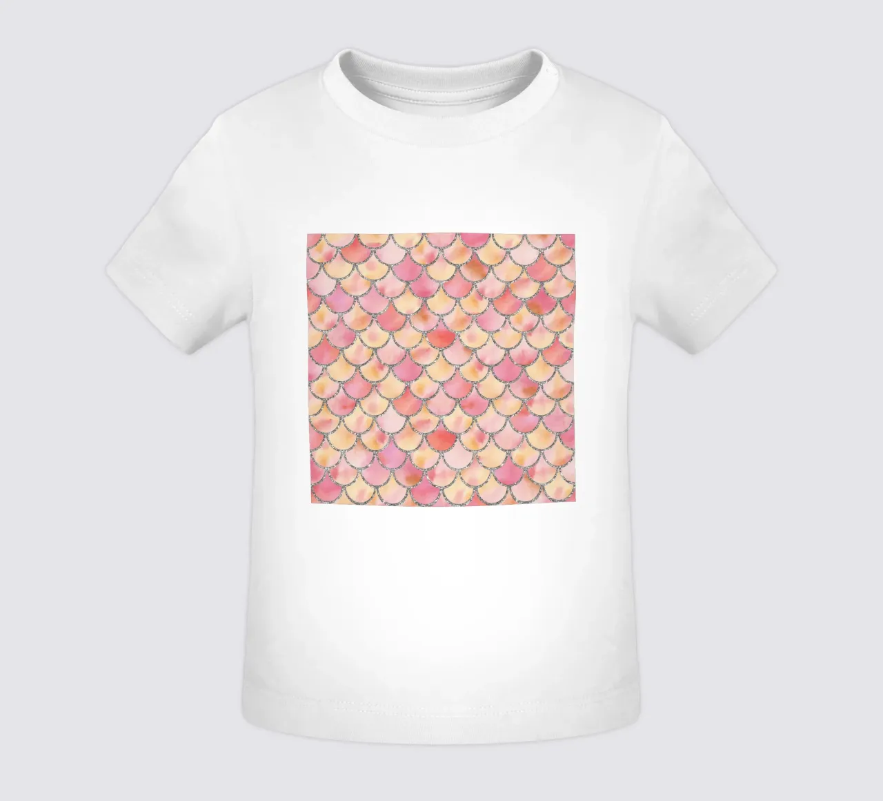 Scaglie di sirena in rosa confetto maglietta neonato da Happy Littles