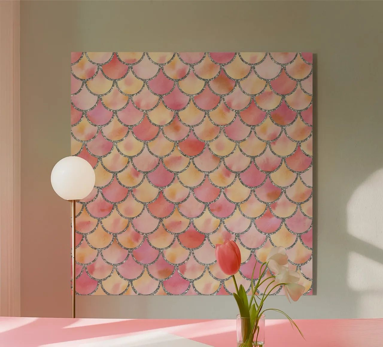 Scaglie di sirena in rosa confetto plexiglass da Happy Littles