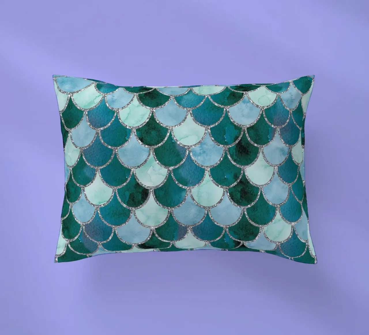 Scaglie di sirena in Soft Aqua cuscino da Happy Littles