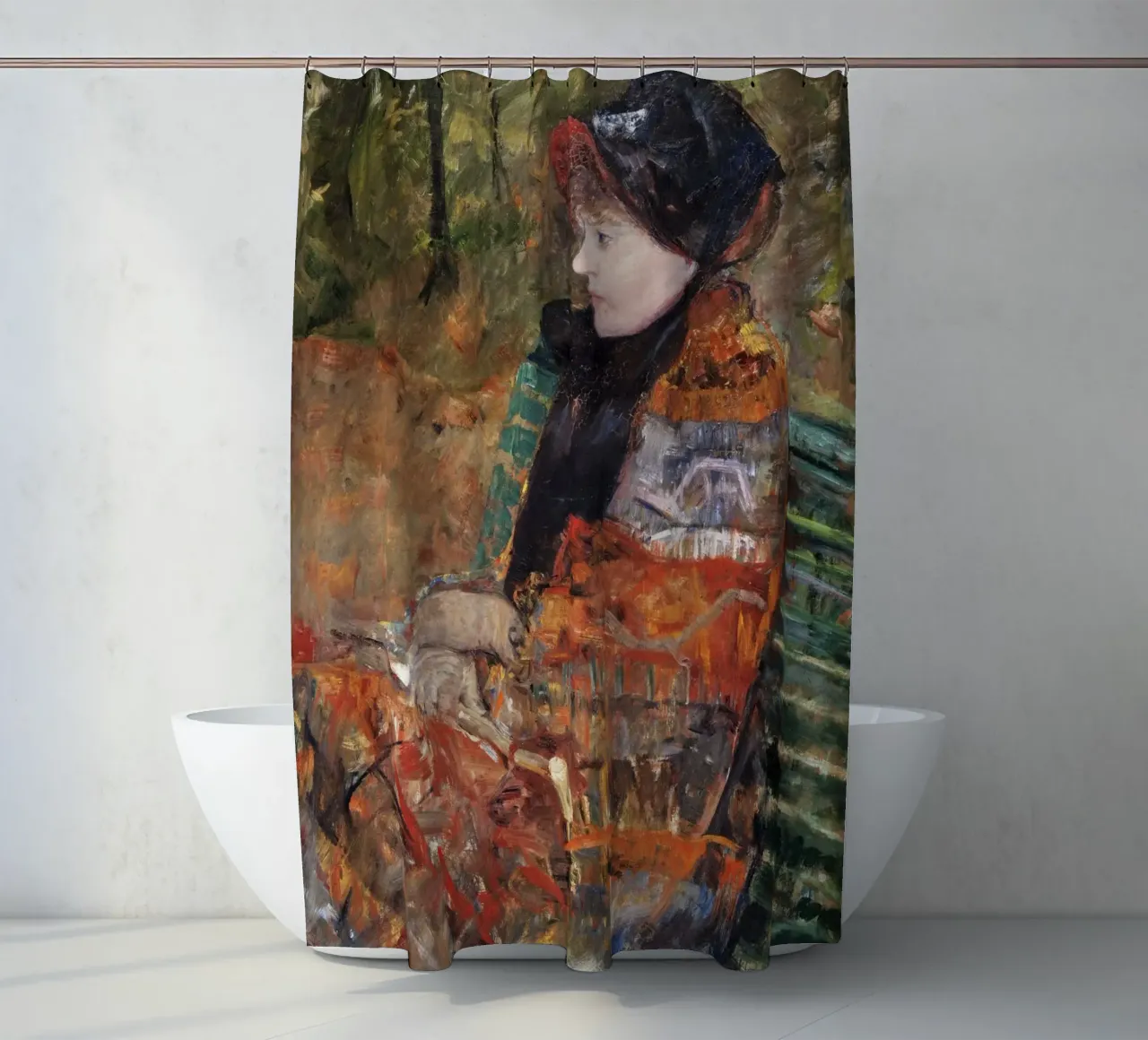 Mary Cassatt "Autunno: Lydia Cassatt" - Ritratti impressionisti tenda da doccia da NorwesClub