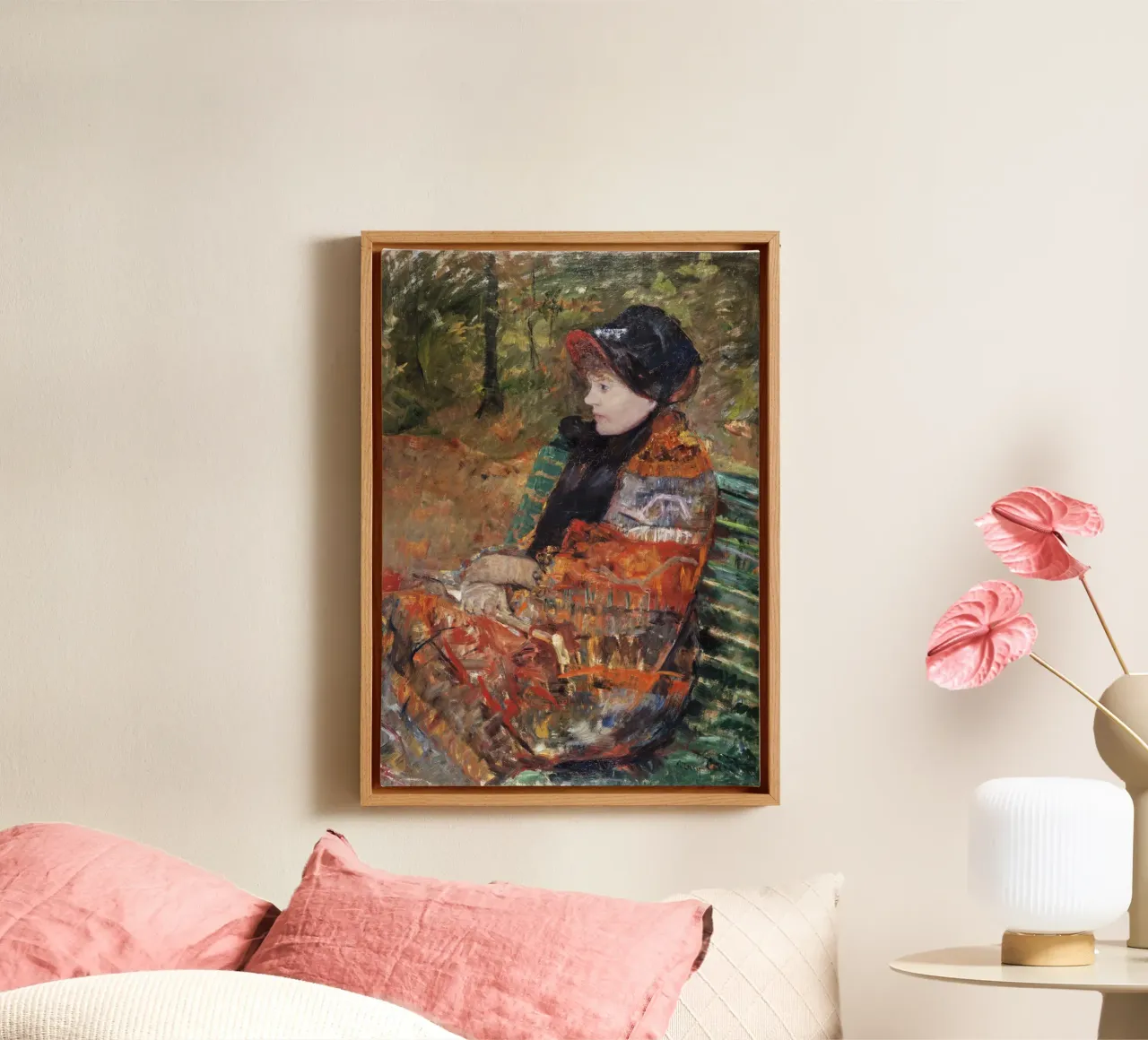 Mary Cassatt "Autumn: Lydia Cassatt" - Impressionist Portrai canvas with Floater frame by NorwesClub