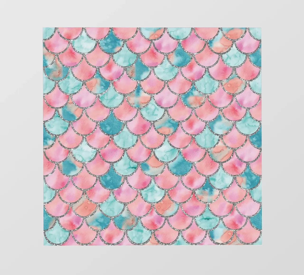 Scaglie di sirena in menta corallina telo in pvc da Happy Littles
