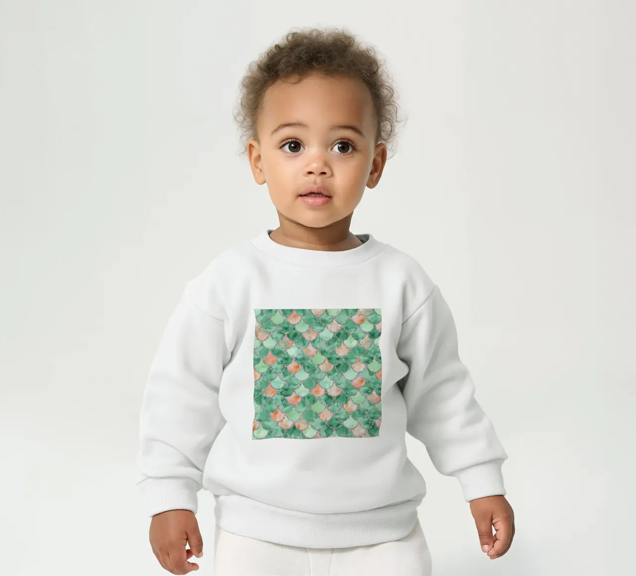 Scaglie di sirena in verde fresco felpa neonato da Happy Littles