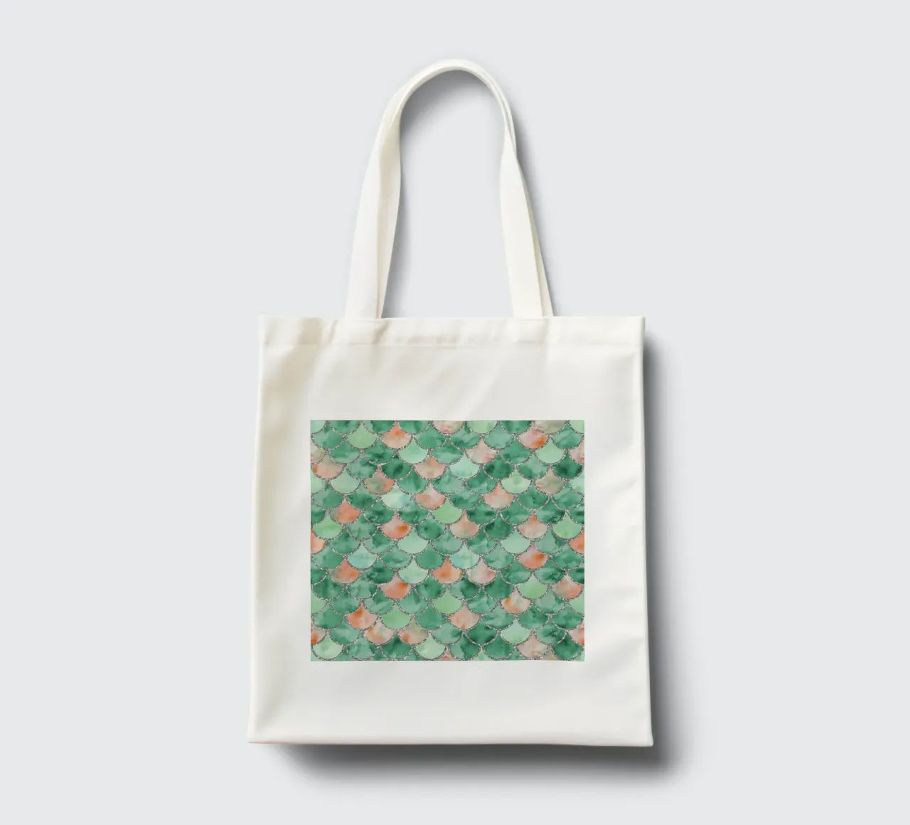 Scaglie di sirena in verde fresco borsa in juta da Happy Littles