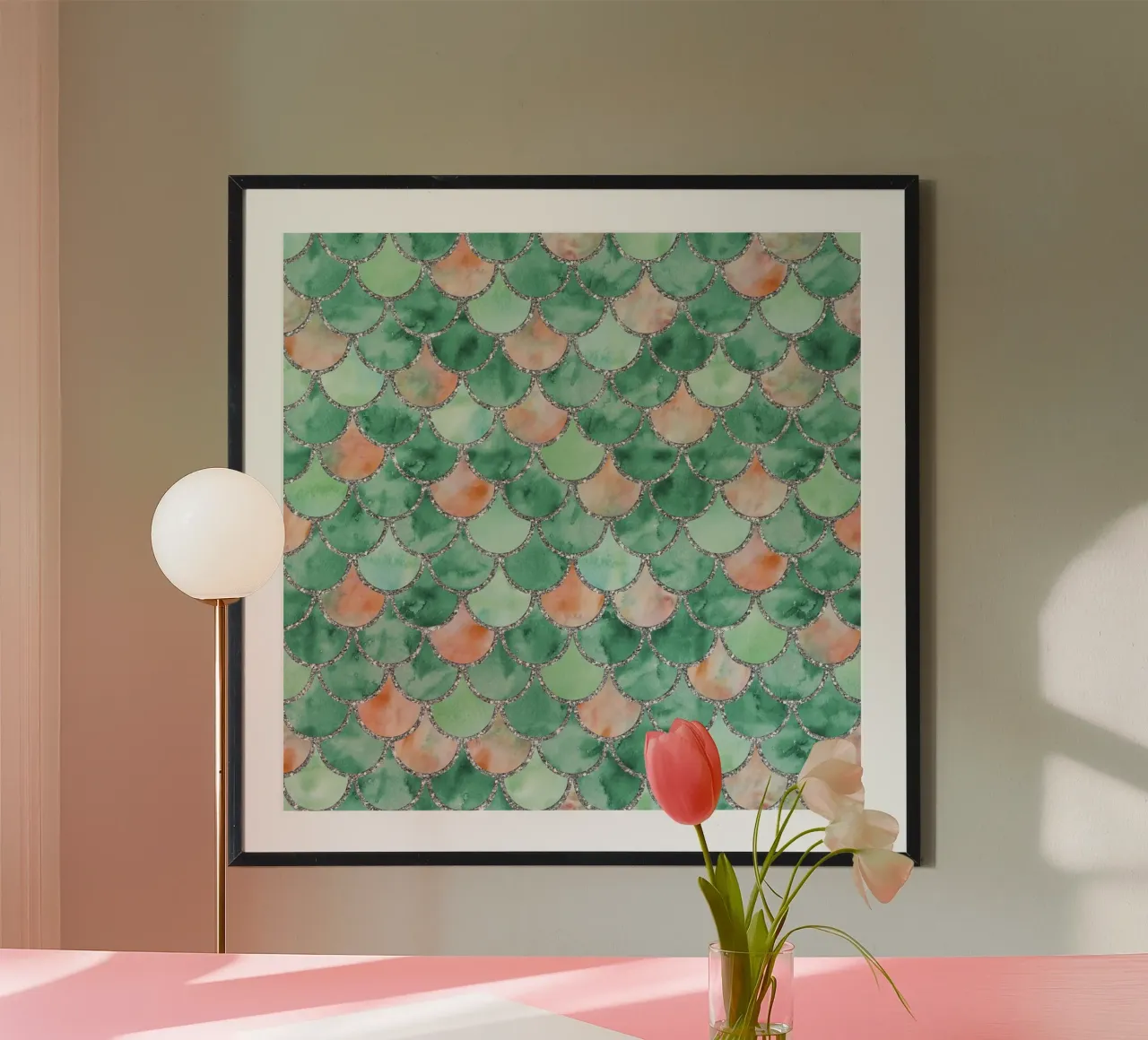 Scaglie di sirena in verde fresco poster da Happy Littles