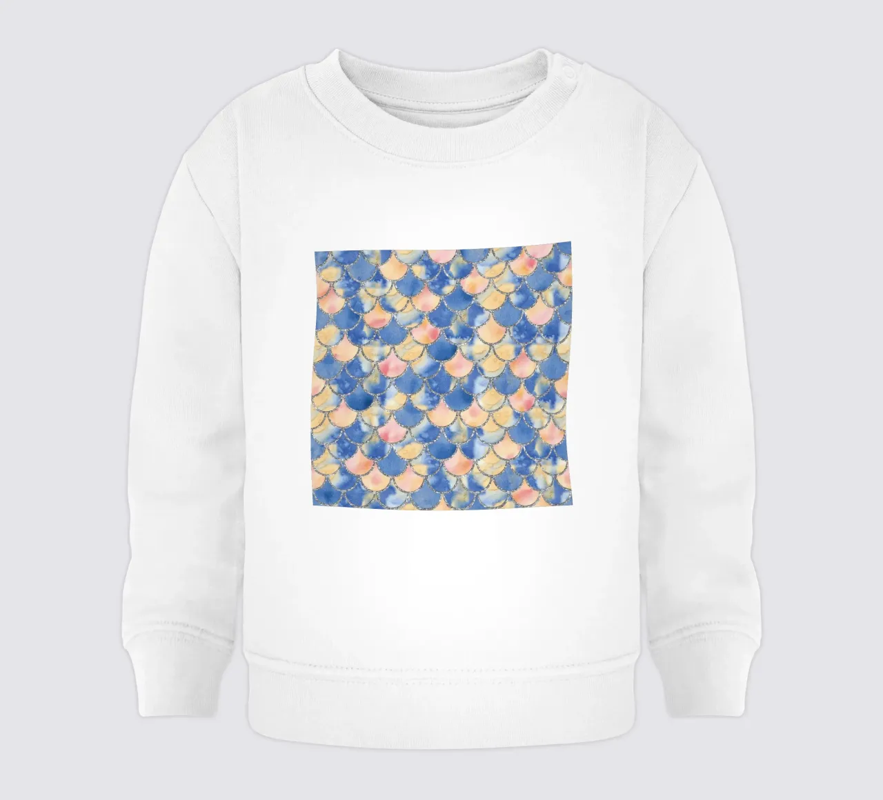 Scaglie di sirena in sabbia blu felpa neonato da Happy Littles