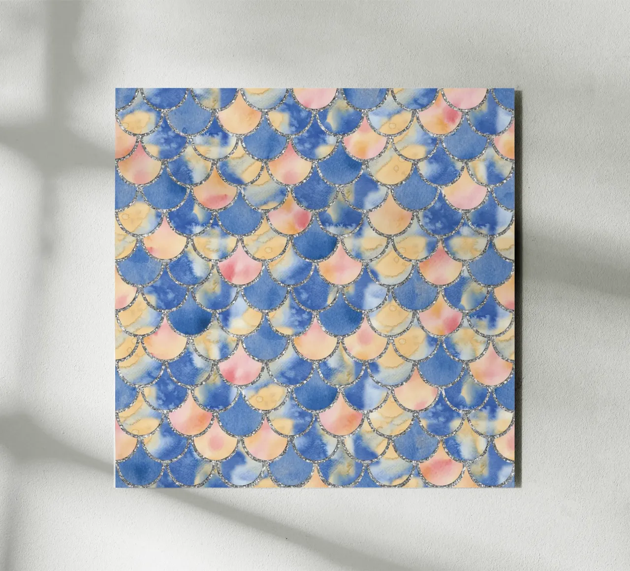 Scaglie di sirena in sabbia blu alluminio dibond da Happy Littles