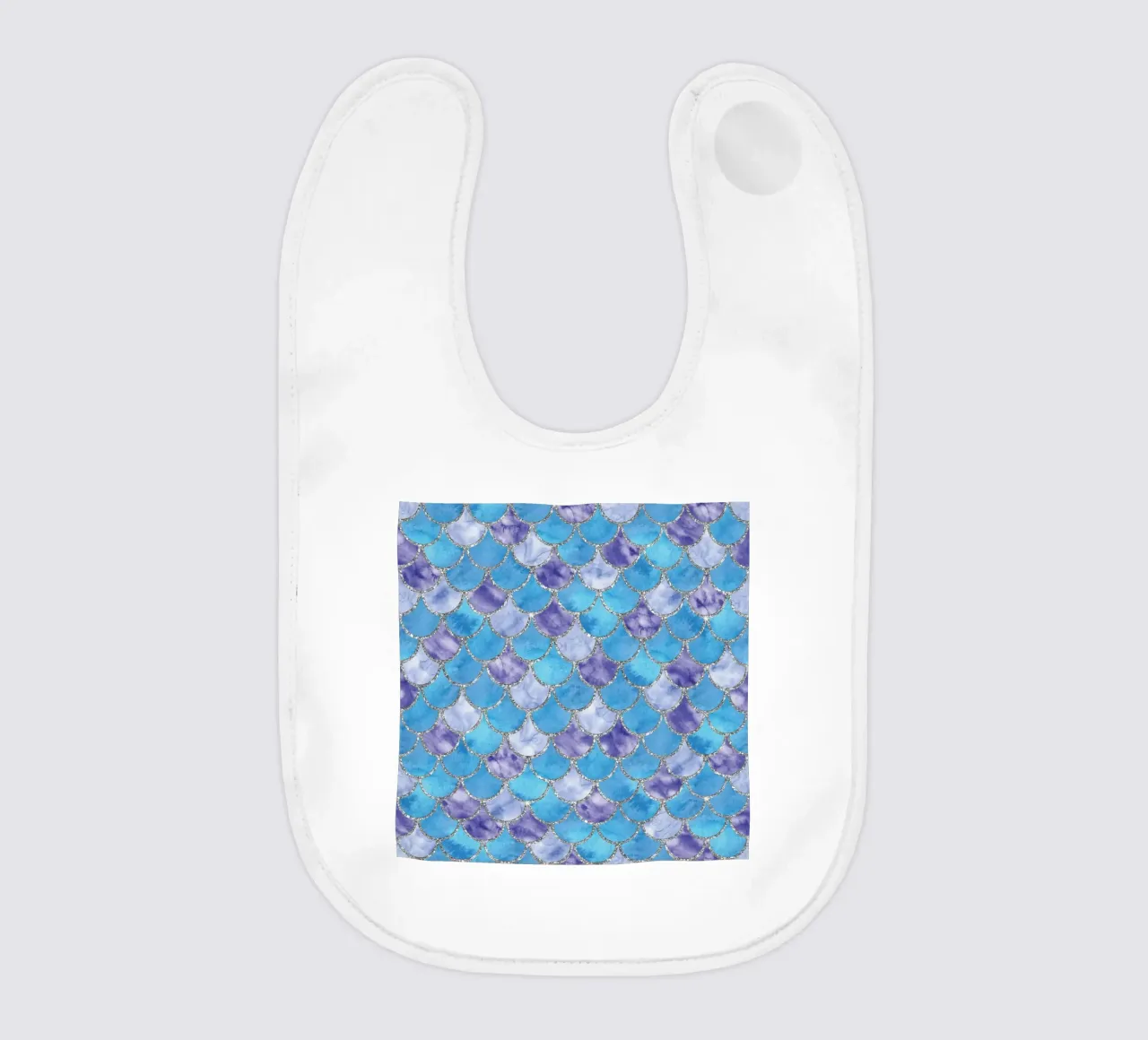 Zeemeermin schubben in hemelsblauw baby slabbetje van Happy Littles