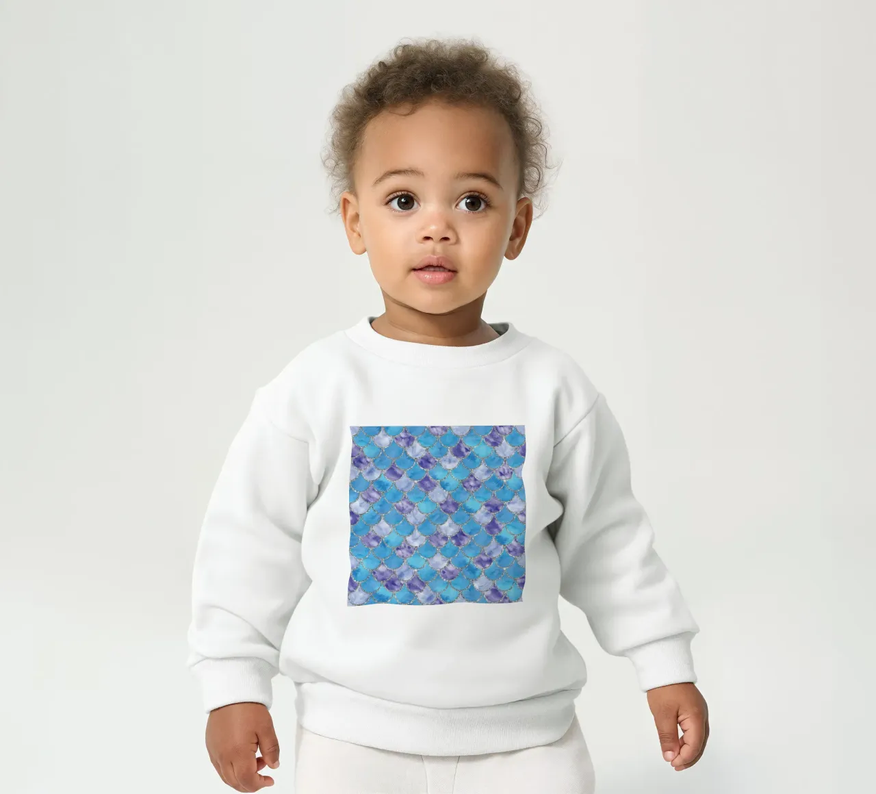 Scaglie di sirena in Sky Lilac felpa neonato da Happy Littles