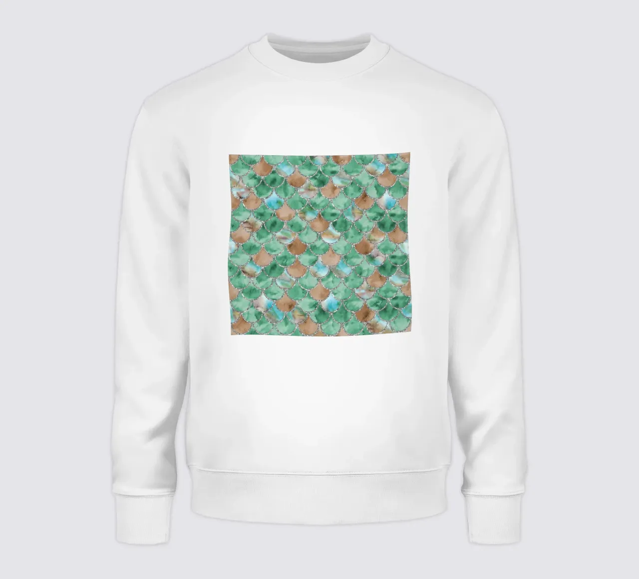 Mermaid Scales in Earthy Jade sweatshirt by Happy Littles