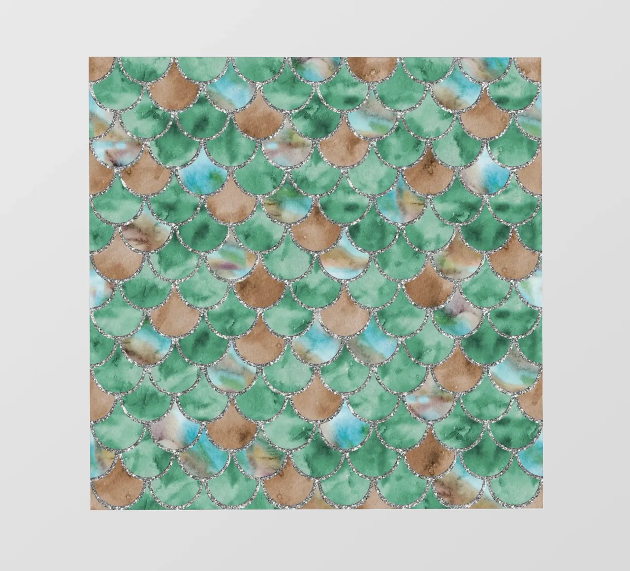 Scaglie di sirena in giada color terra telo in pvc da Happy Littles