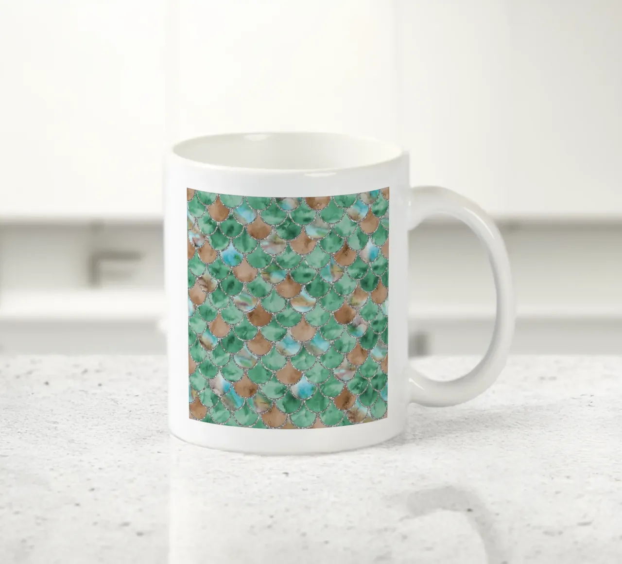 Scaglie di sirena in giada color terra tazza in ceramica da Happy Littles