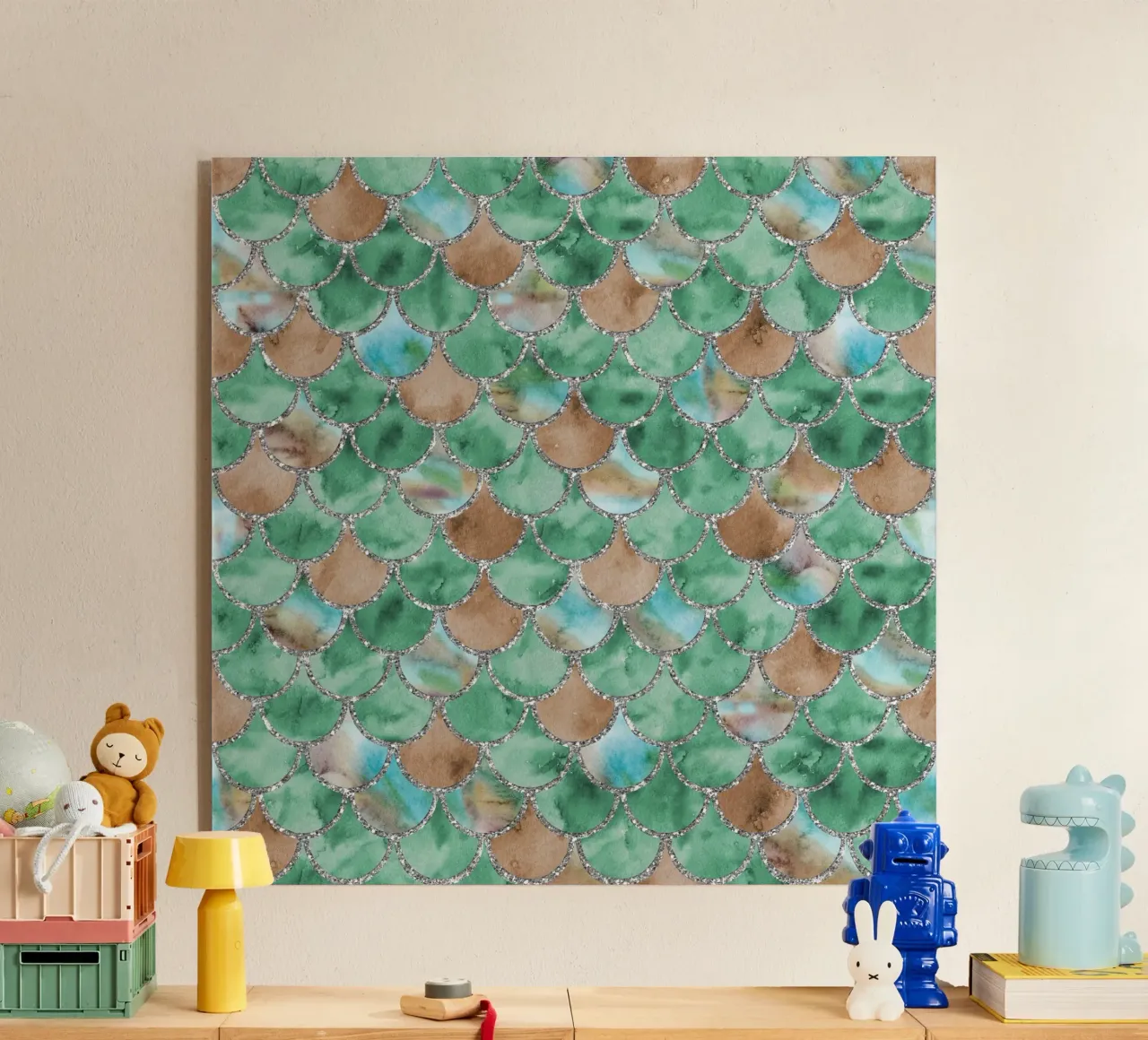 Scaglie di sirena in giada color terra plexiglass da Happy Littles