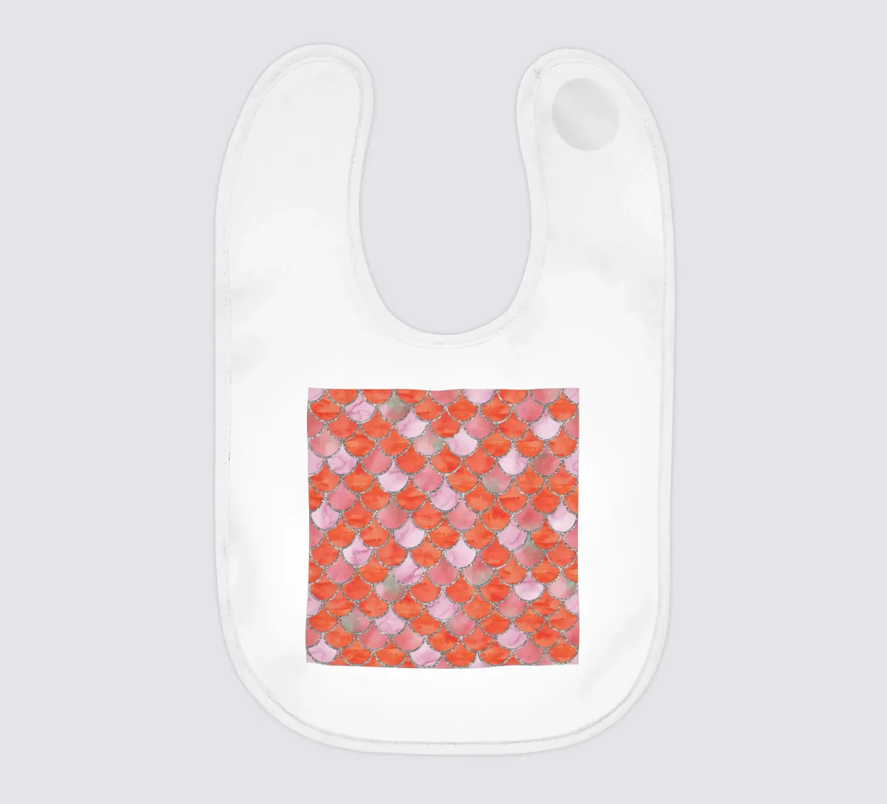 Scaglie di sirena in Tangerine Blush bavaglino da Happy Littles