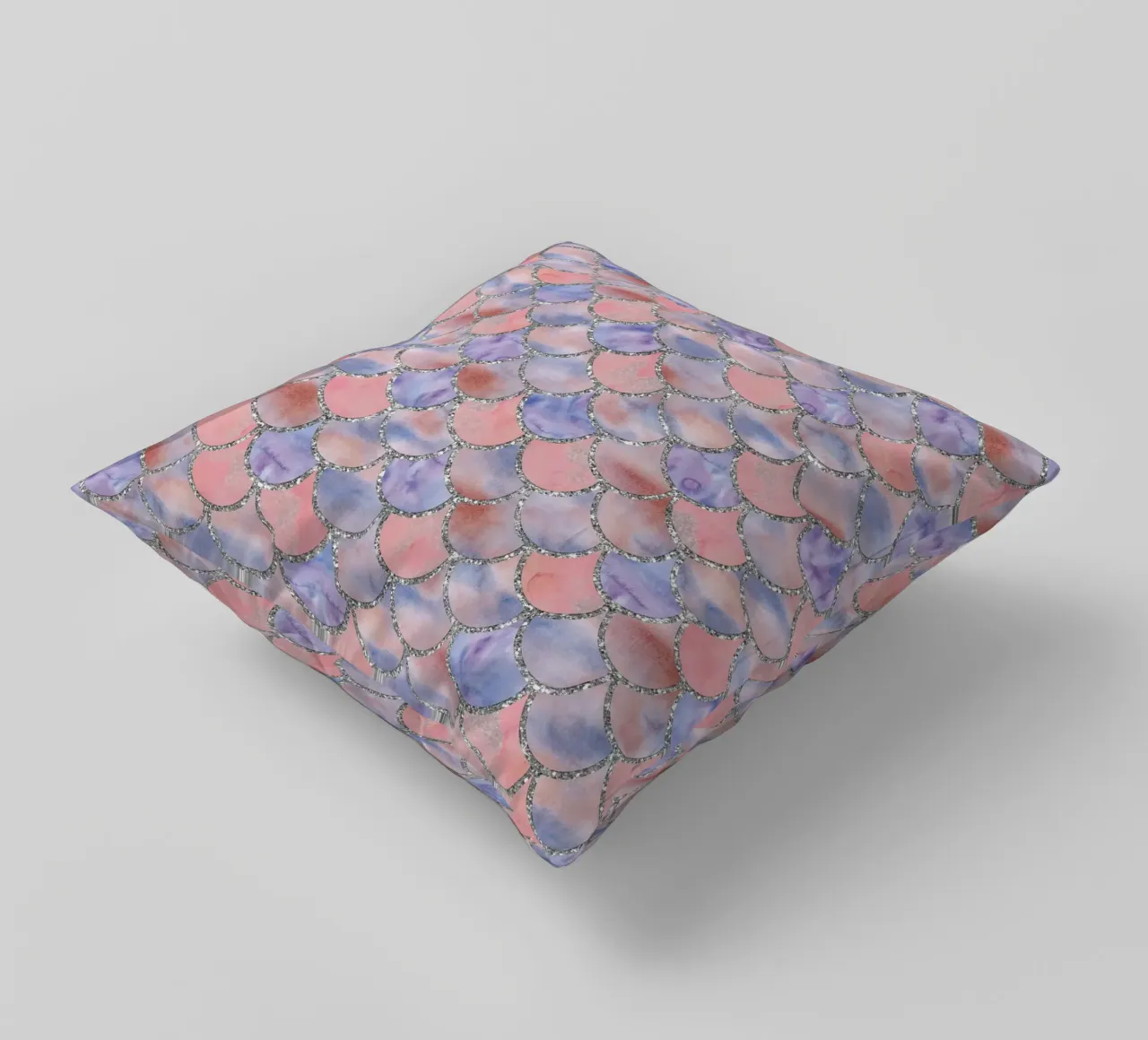Scaglie di sirena in Lilac Blush cuscino da Happy Littles