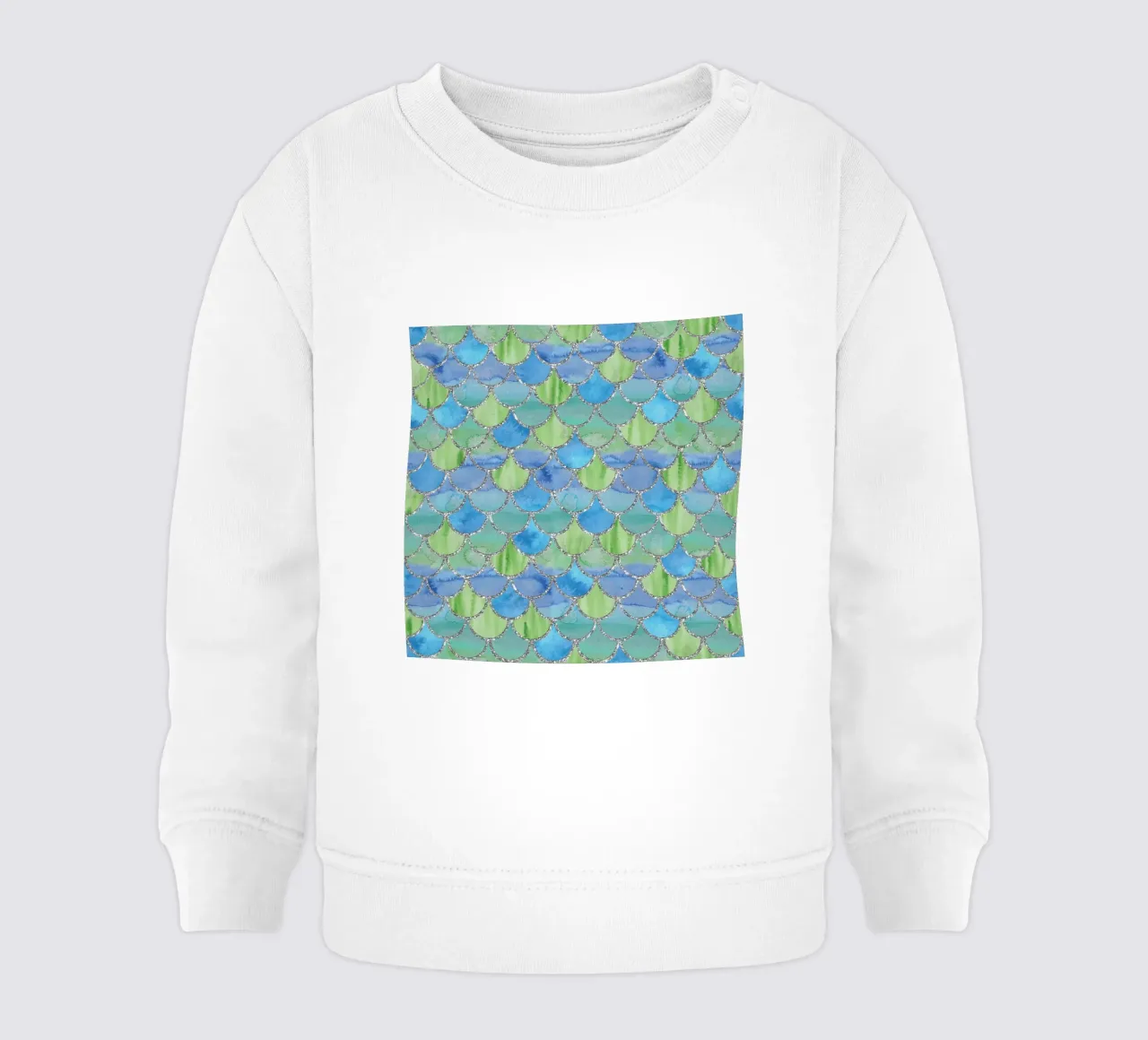 Scaglie di sirena in Aqua Meadow felpa neonato da Happy Littles