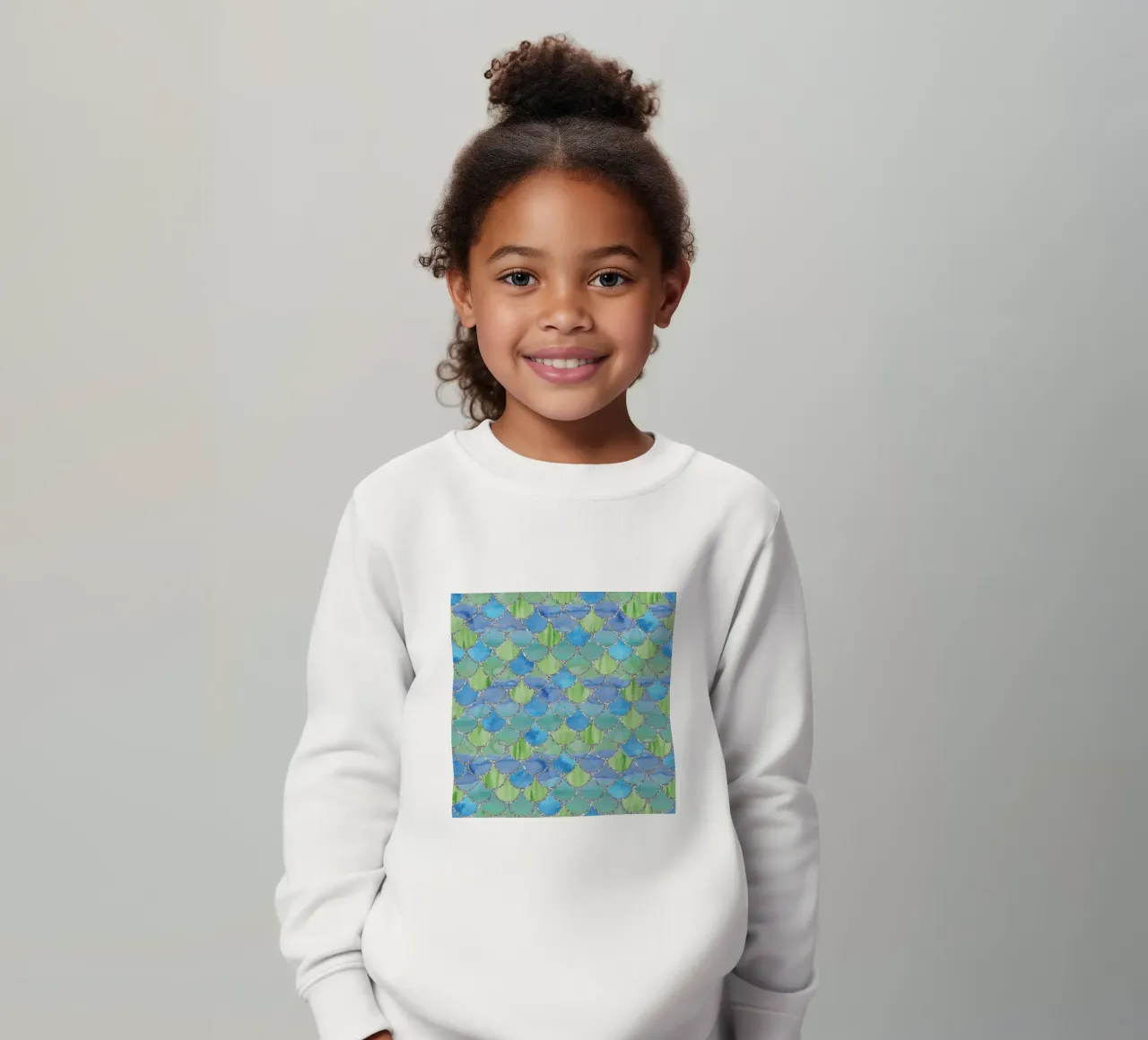 Scaglie di sirena in Aqua Meadow felpa bambino da Happy Littles