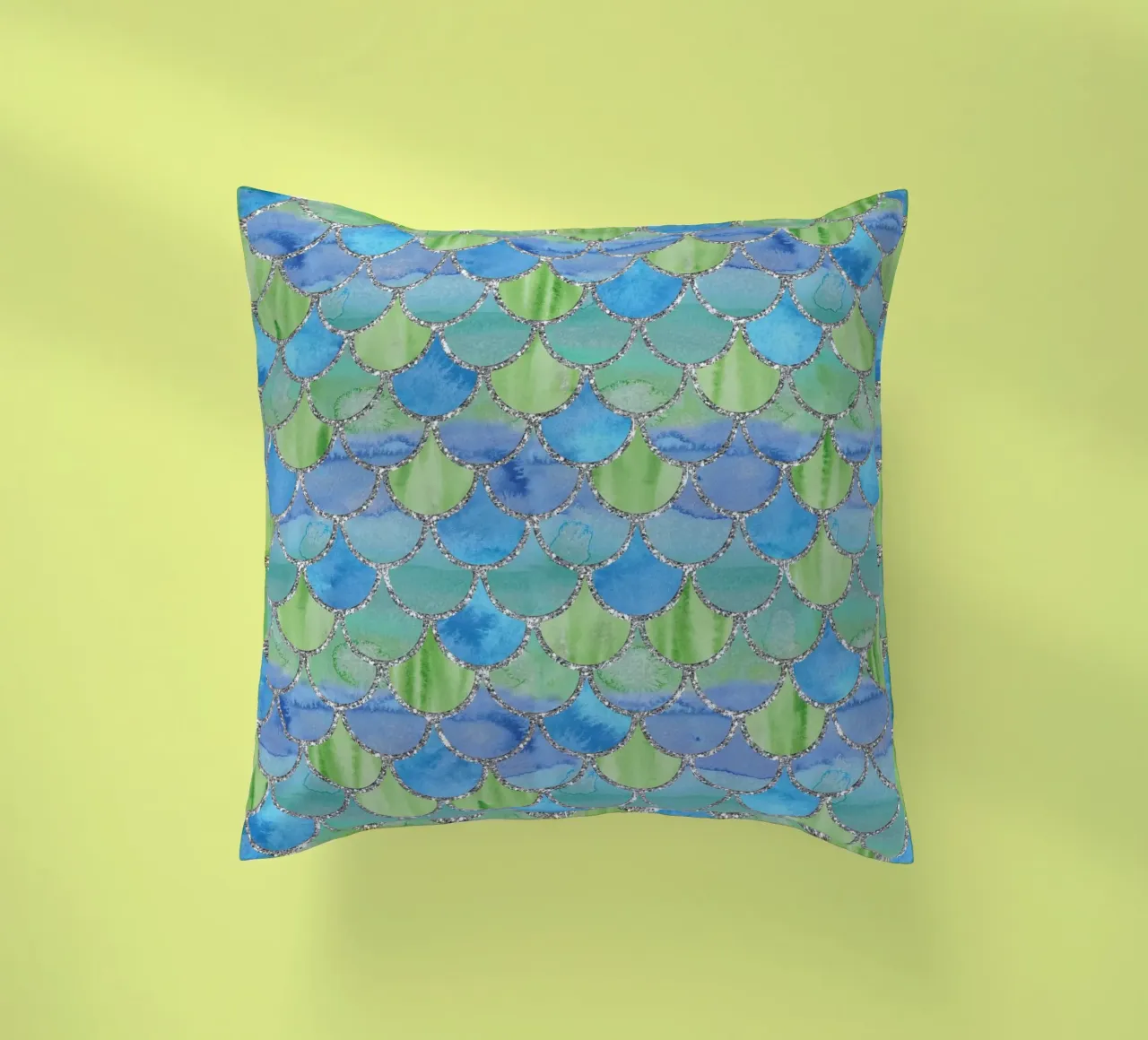 Scaglie di sirena in Aqua Meadow cuscino da Happy Littles