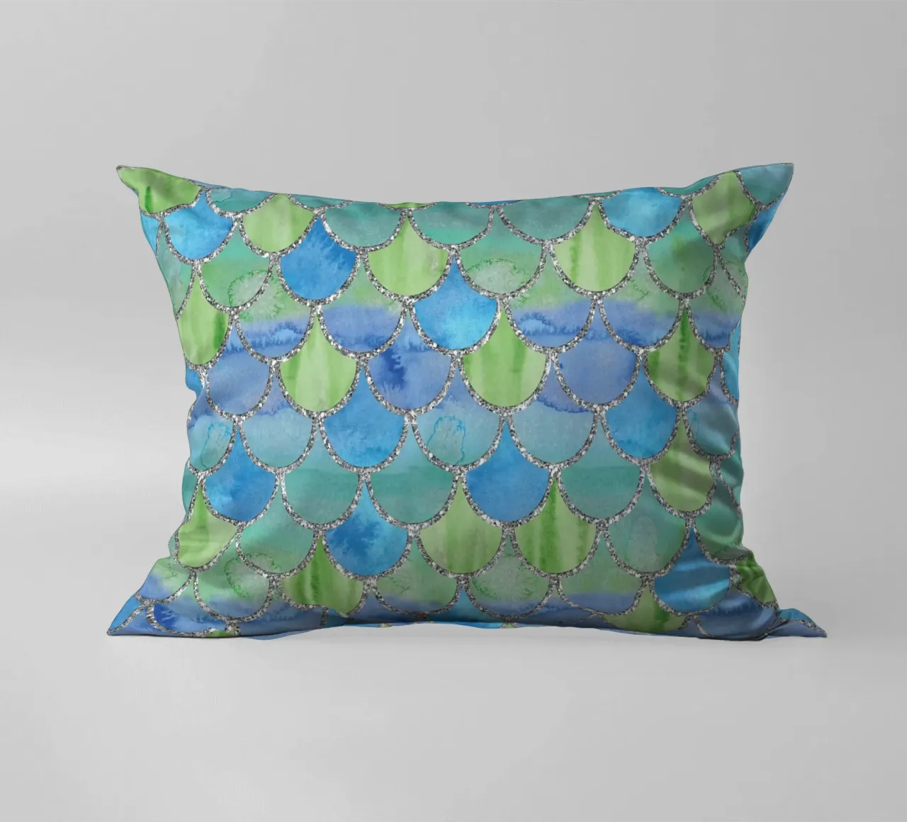 Scaglie di sirena in Aqua Meadow cuscino da Happy Littles