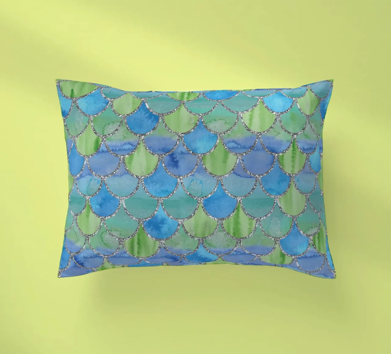Scaglie di sirena in Aqua Meadow cuscino da Happy Littles