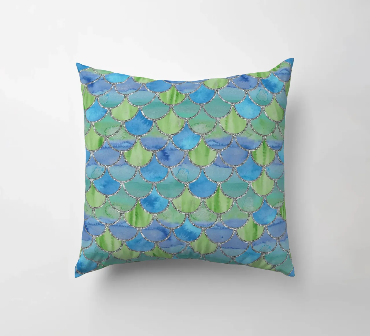 Scaglie di sirena in Aqua Meadow cuscino da Happy Littles