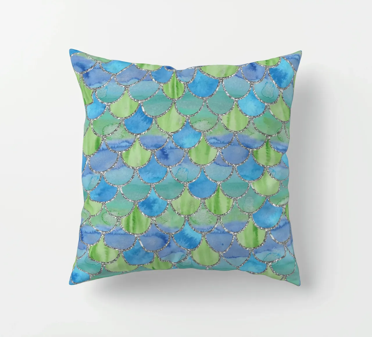 Scaglie di sirena in Aqua Meadow cuscino da Happy Littles