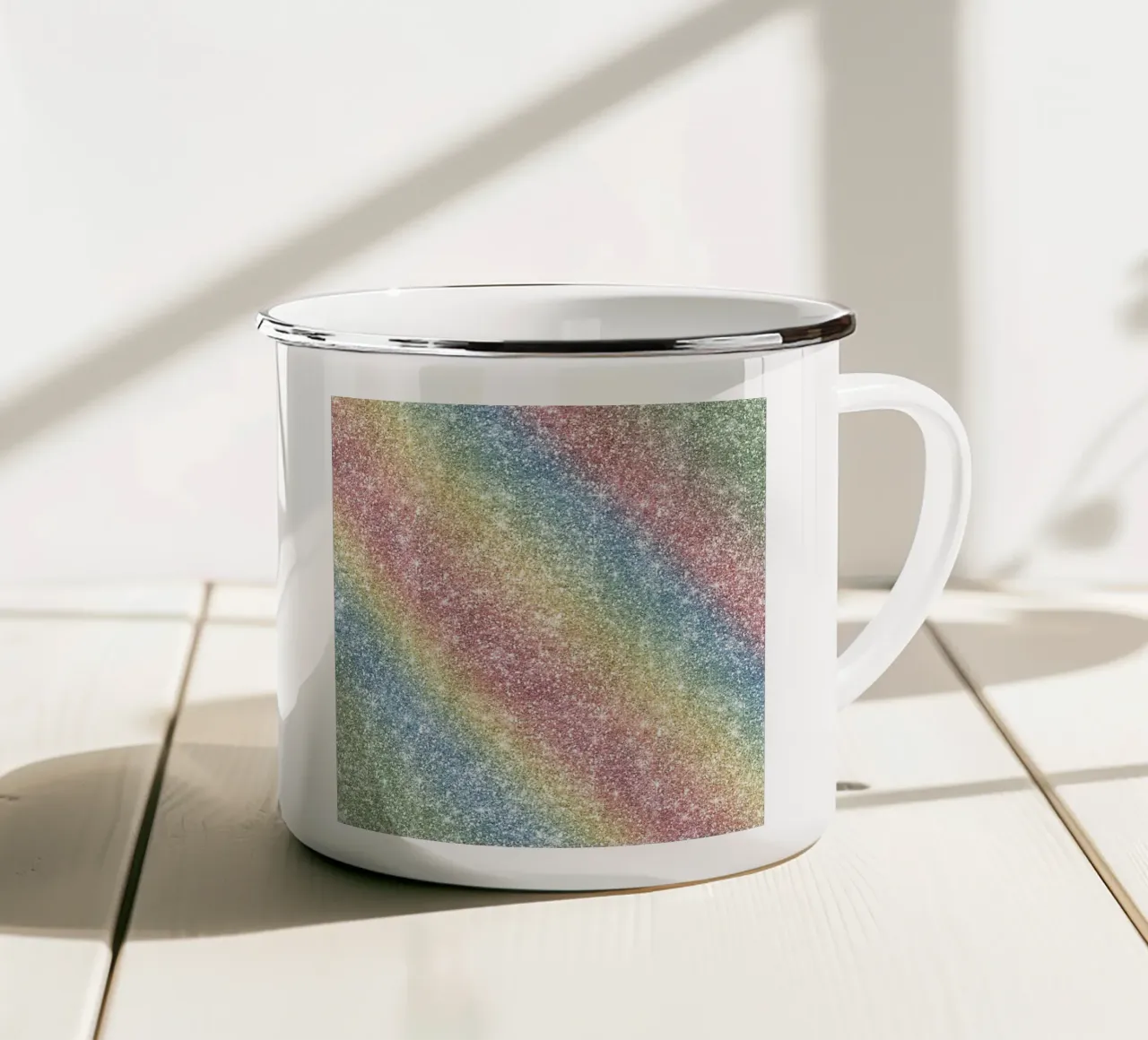 Glitter arcobaleno tazza in smalto da Happy Littles
