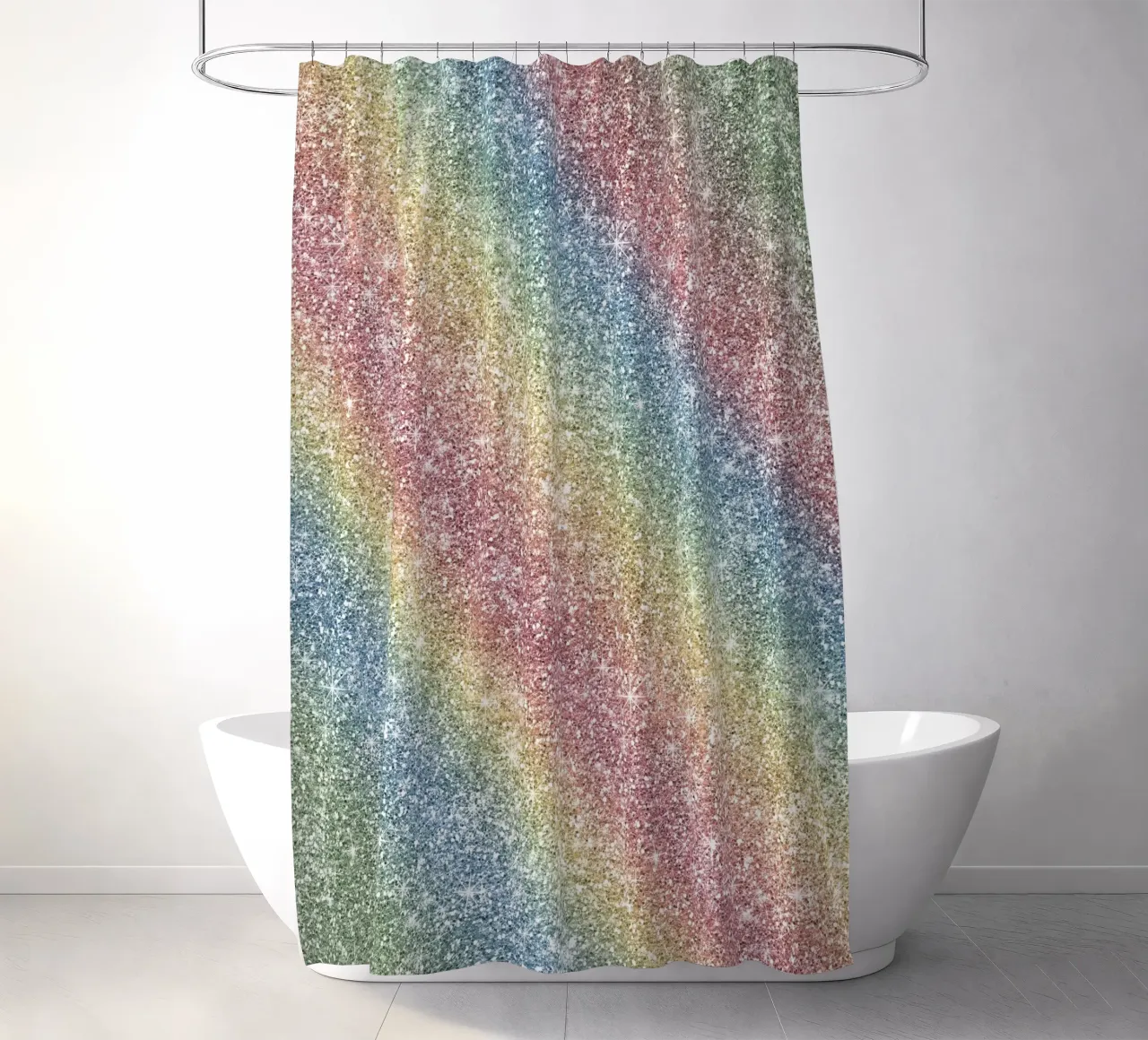 Rainbow Glitter shower curtain by Happy Littles