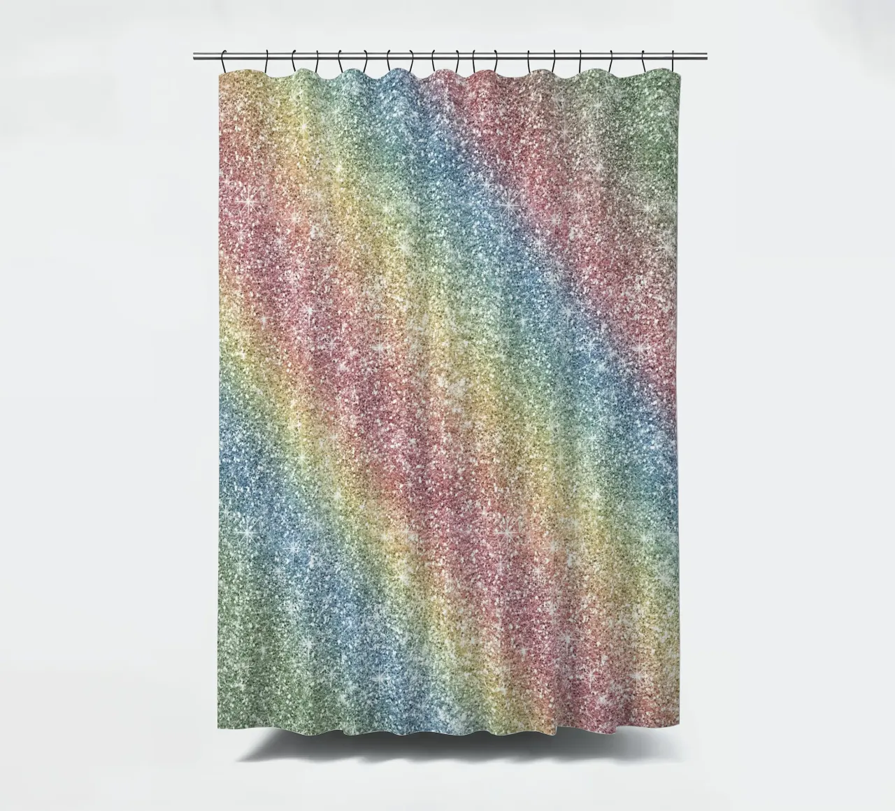 Rainbow Glitter shower curtain by Happy Littles