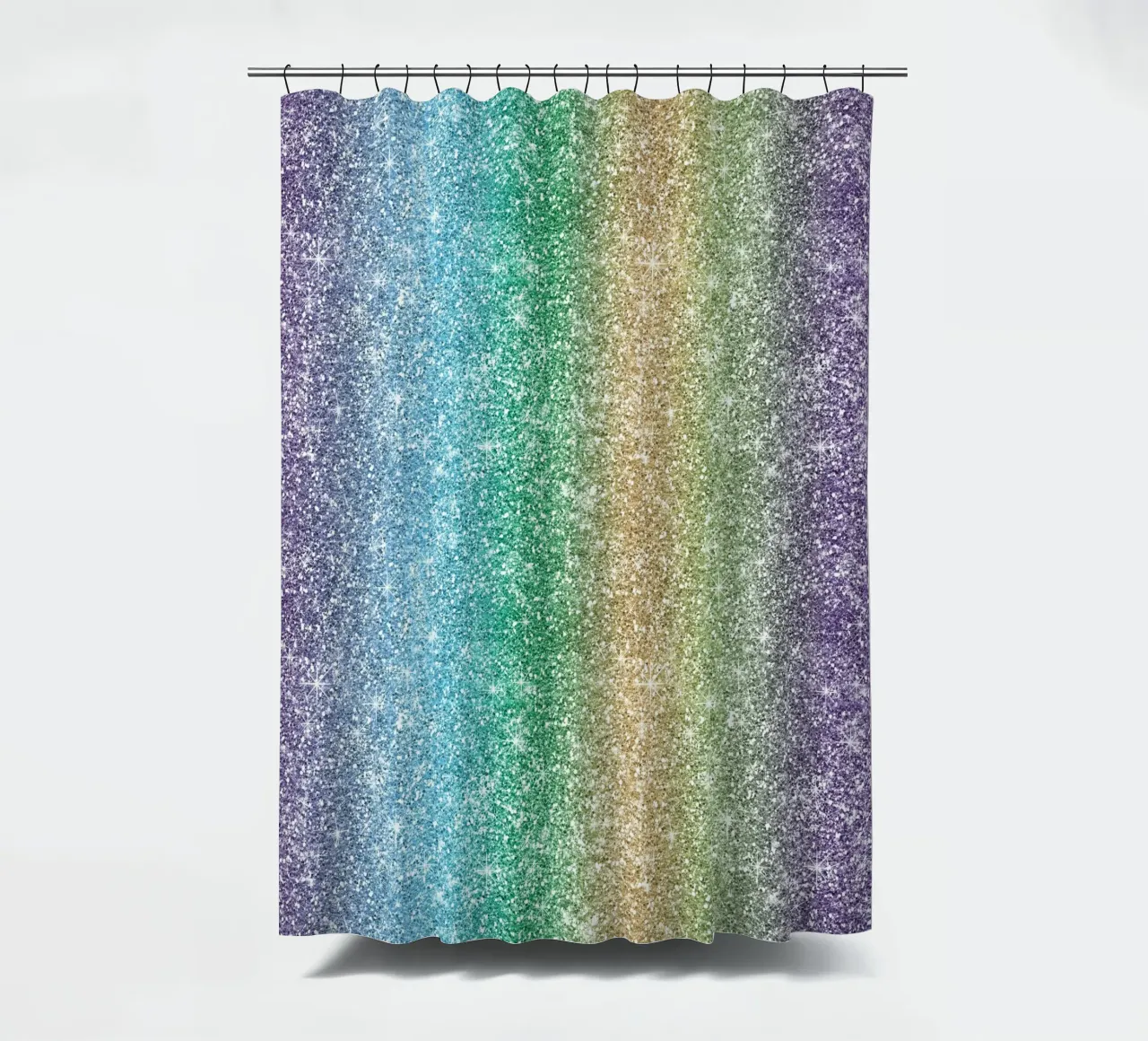 Rainbow Glitter shower curtain by Happy Littles