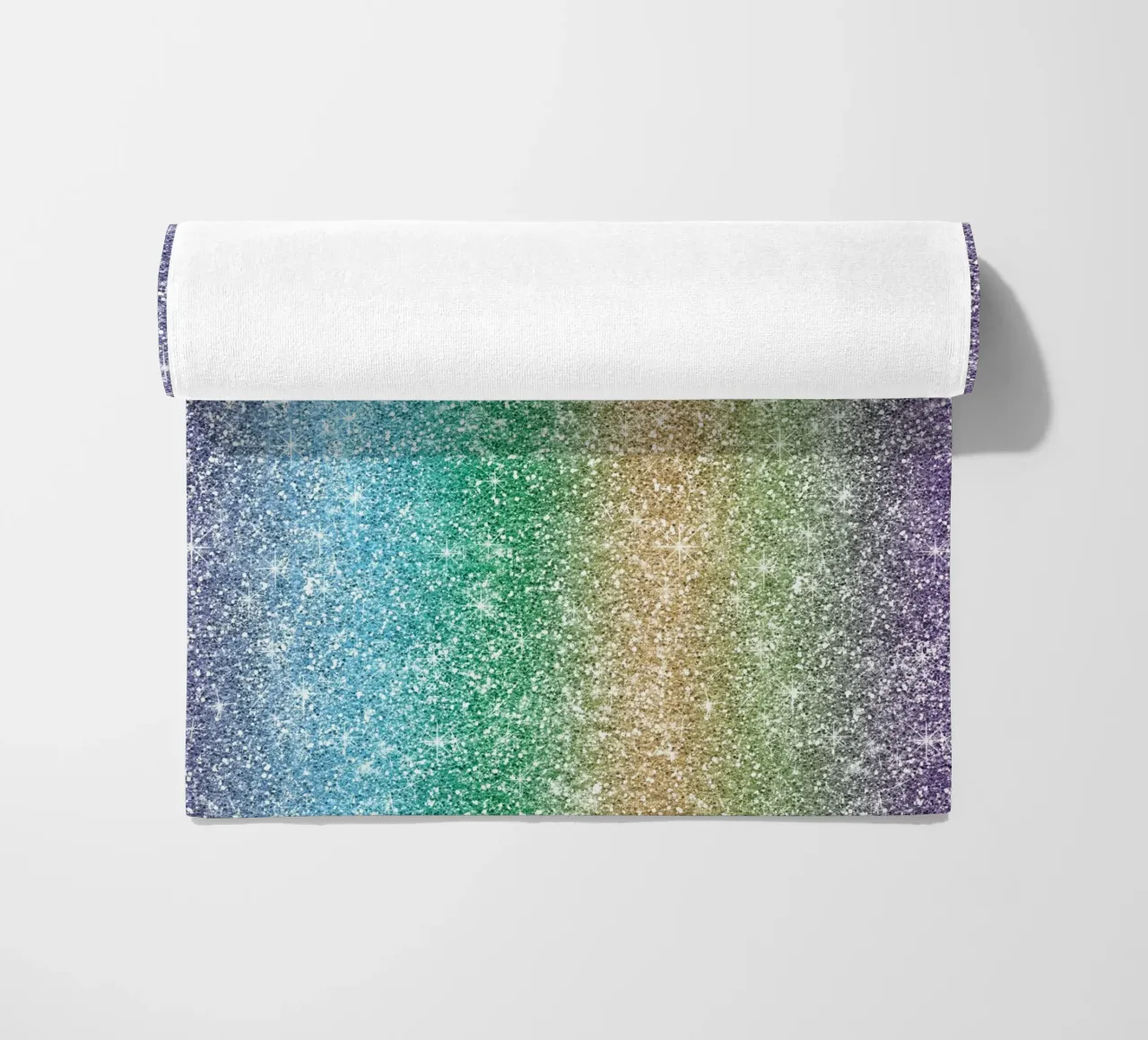 Rainbow Glitter beach towel by Happy Littles