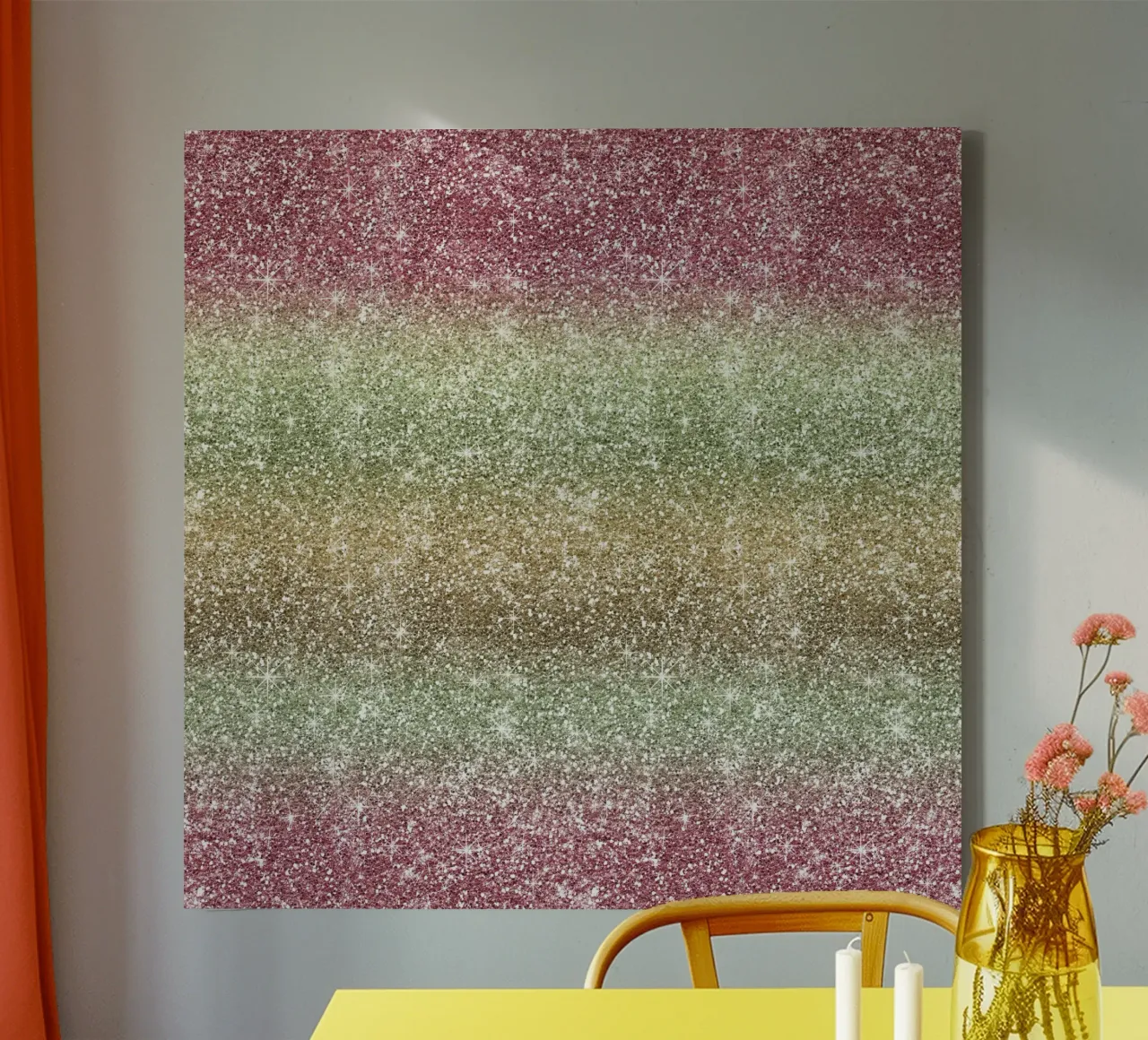 Rainbow Glitter canvas by Happy Littles