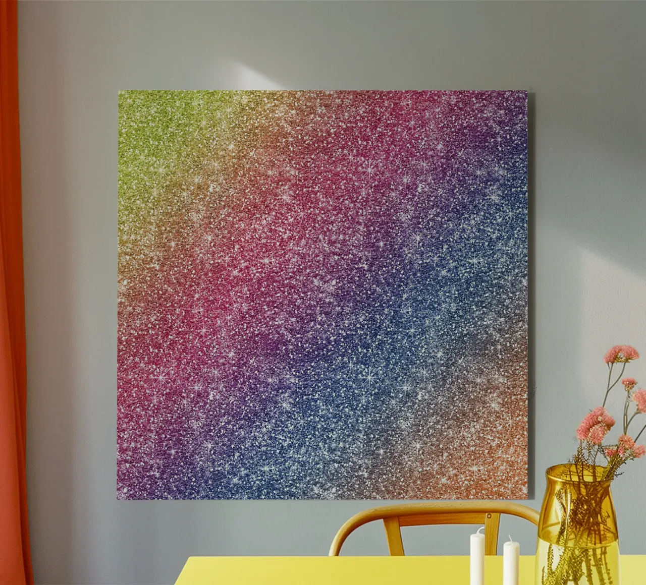 Glitter arcobaleno alluminio dibond da Happy Littles