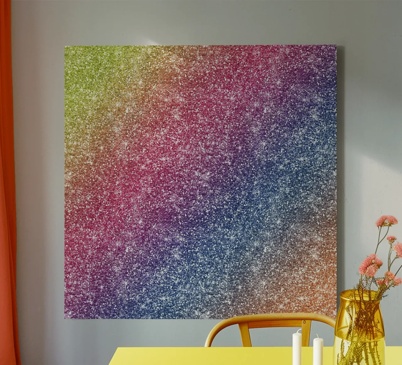 Glitter arcobaleno tela con Cornice a cassetta da Happy Littles