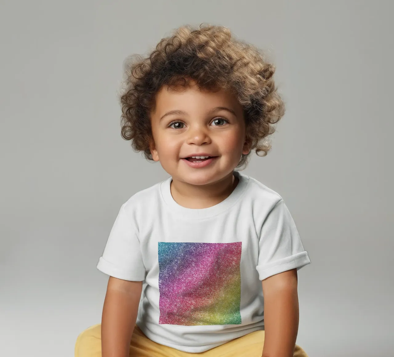 Regenboogglitter baby t-shirt van Happy Littles