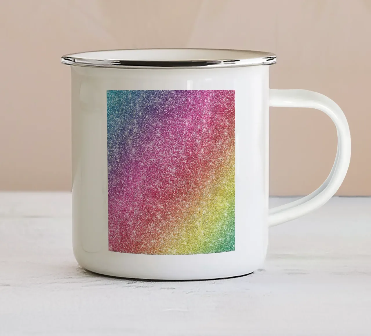 Glitter arcobaleno tazza in smalto da Happy Littles