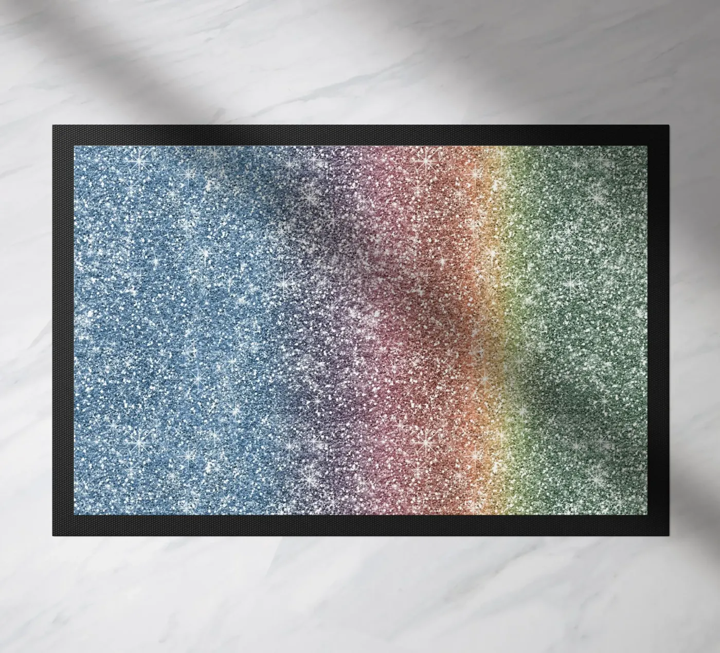 Rainbow Glitter doormat by Happy Littles