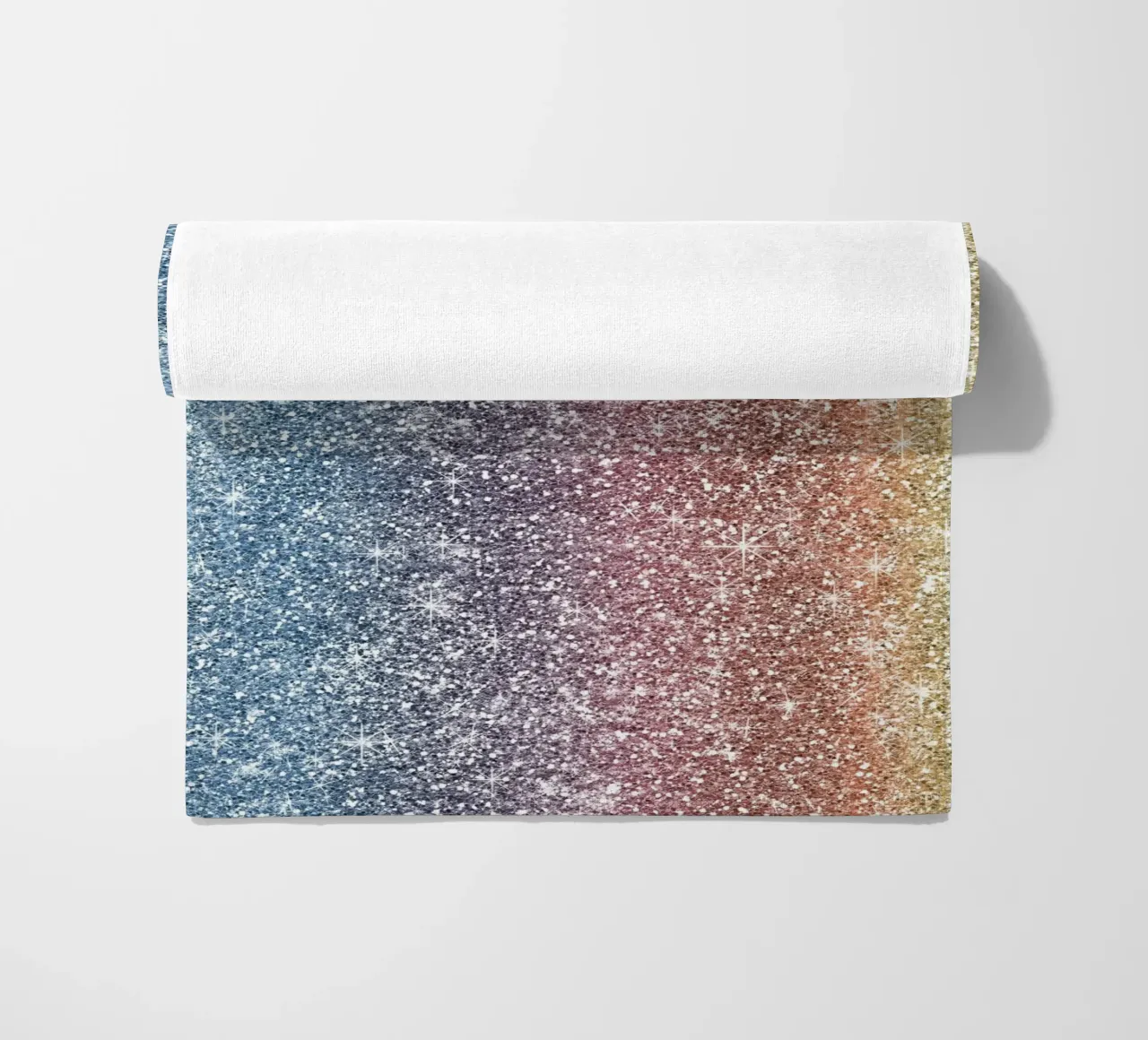 Rainbow Glitter beach towel by Happy Littles