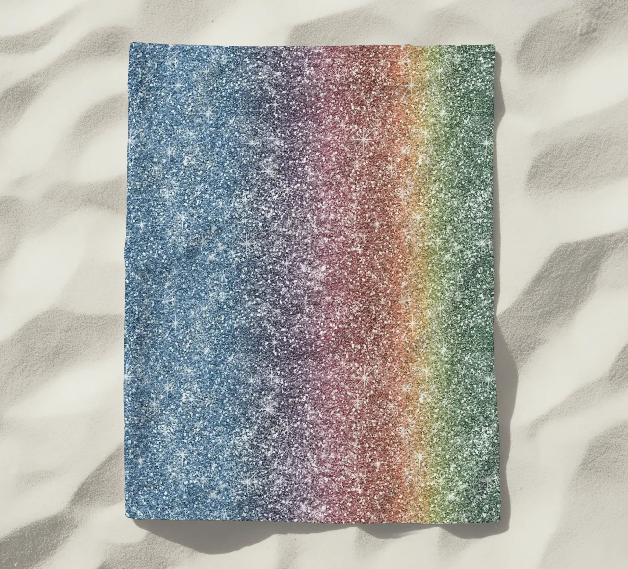 Rainbow Glitter beach towel by Happy Littles