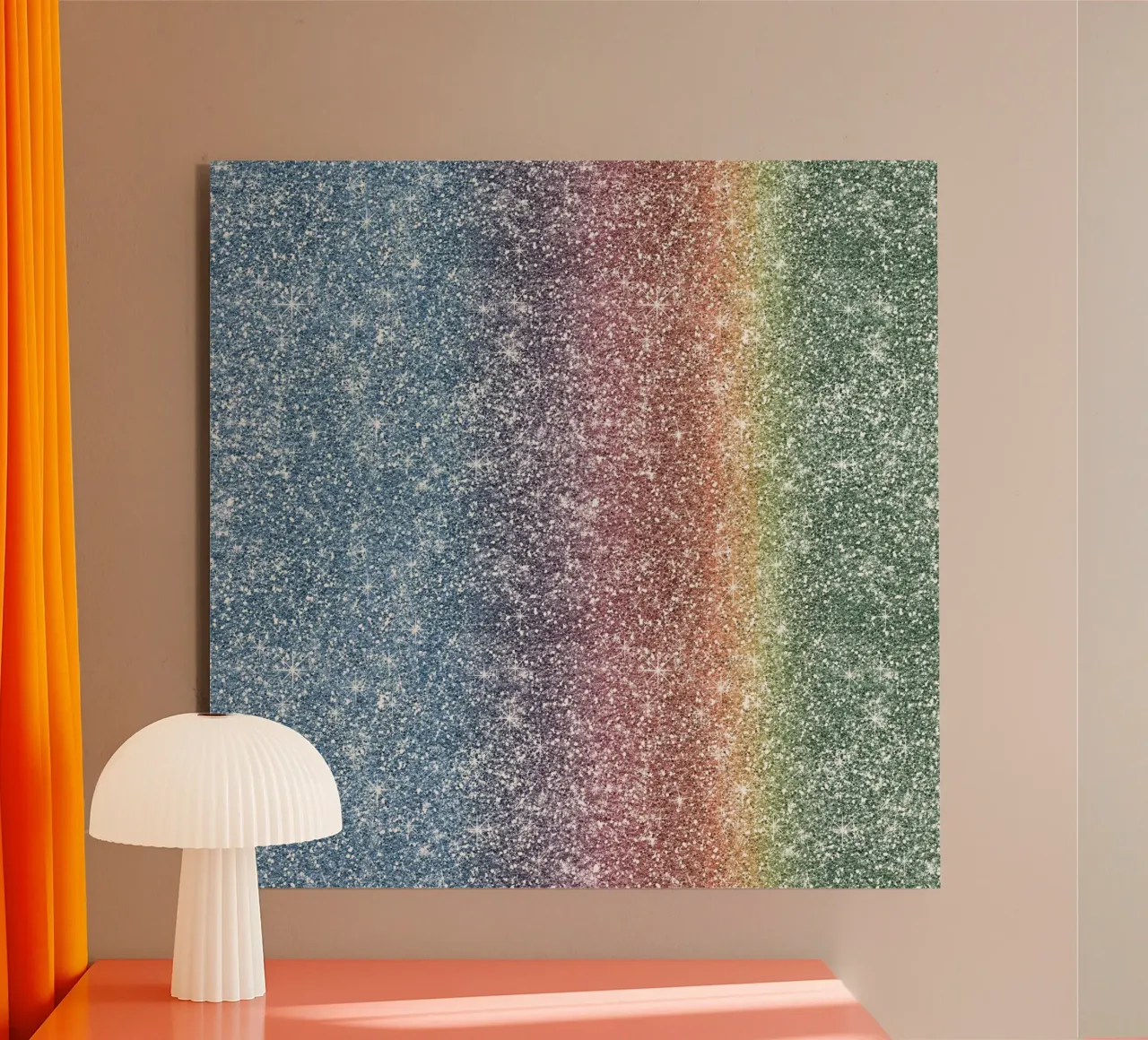 Glitter arcobaleno alluminio dibond da Happy Littles