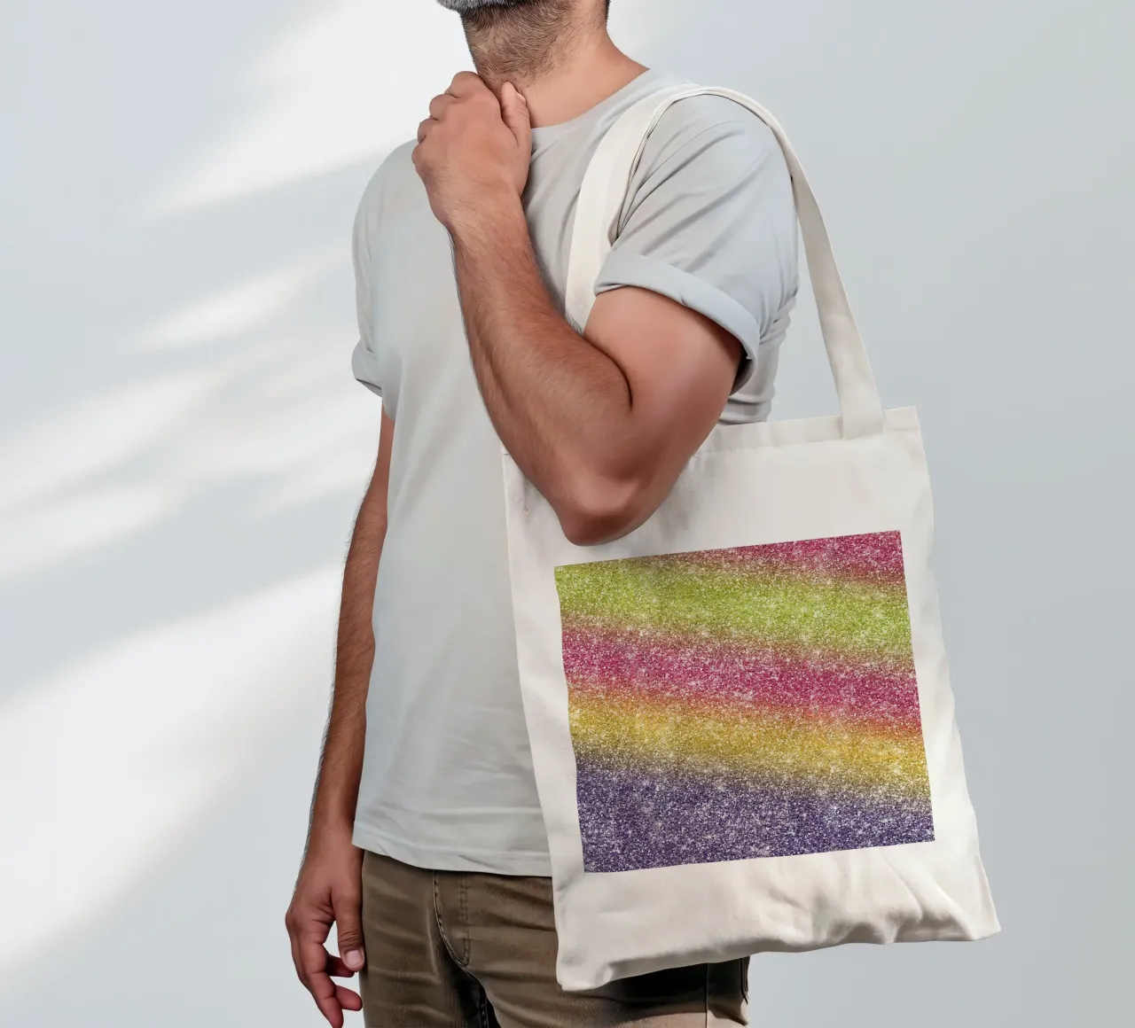 Regenbogen-Glitzer Jutebeutel von Happy Littles